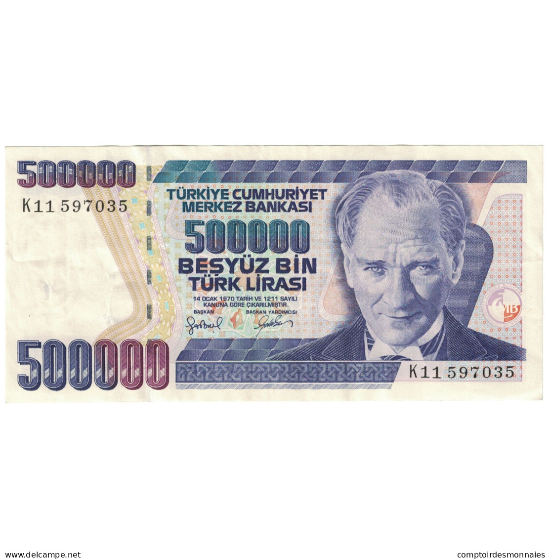 Billet, Turquie, 500,000 Lira, 1970, 1970-10-14, KM:212, SUP - Turquie