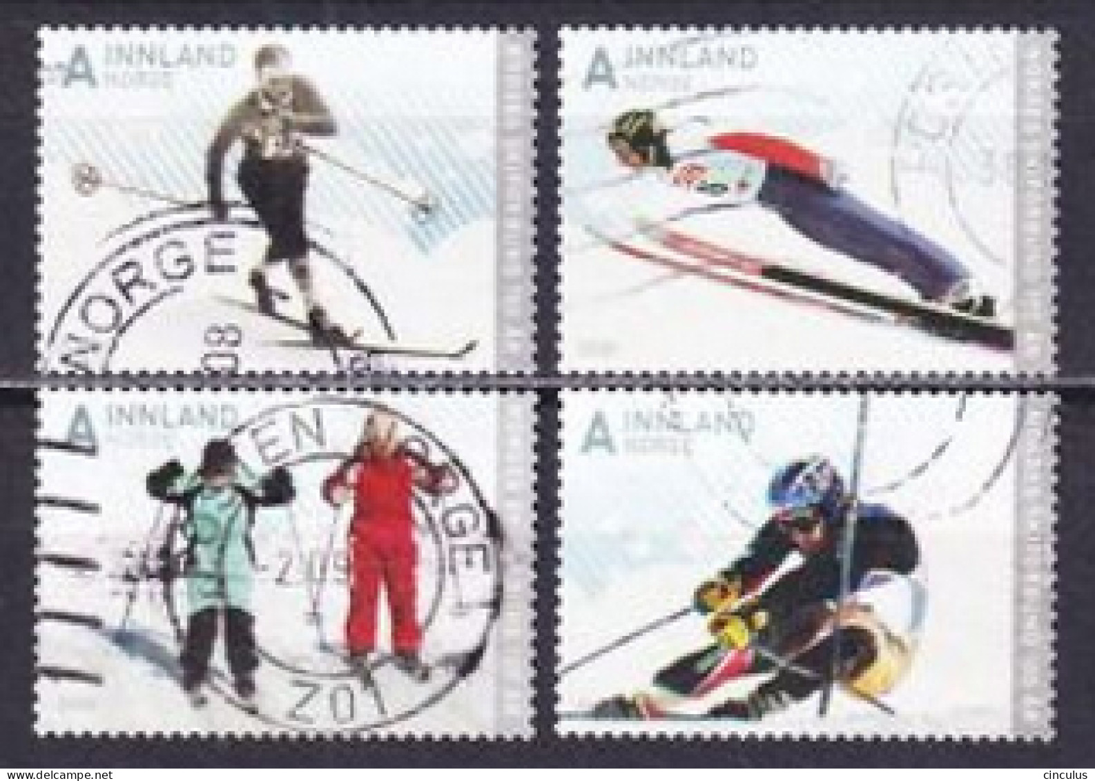 2008. Norway. Centenary Of Norwegian Ski Federation. Used. Mi. Nr. 1640-43 - Oblitérés