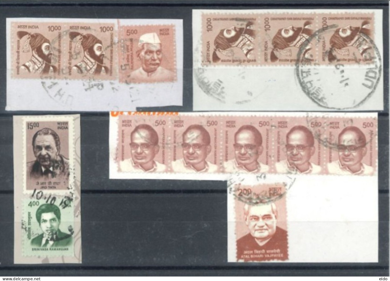 INDIA  - SELECTION OF INDIAN DEFINITIVE STAMPS WITH POSTAGE SEAL, USED. - Gebraucht