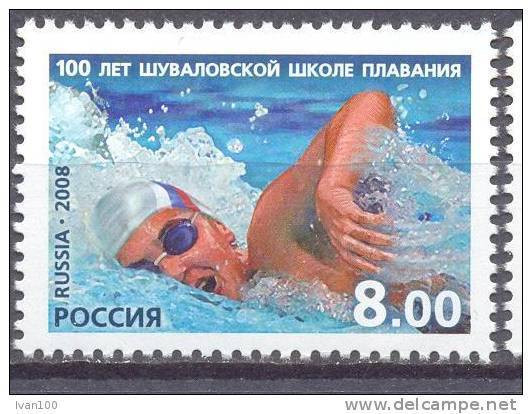 2008. Russia, 100y Of School Of Swimming In Russia, 1v, Mint/** - Nuovi