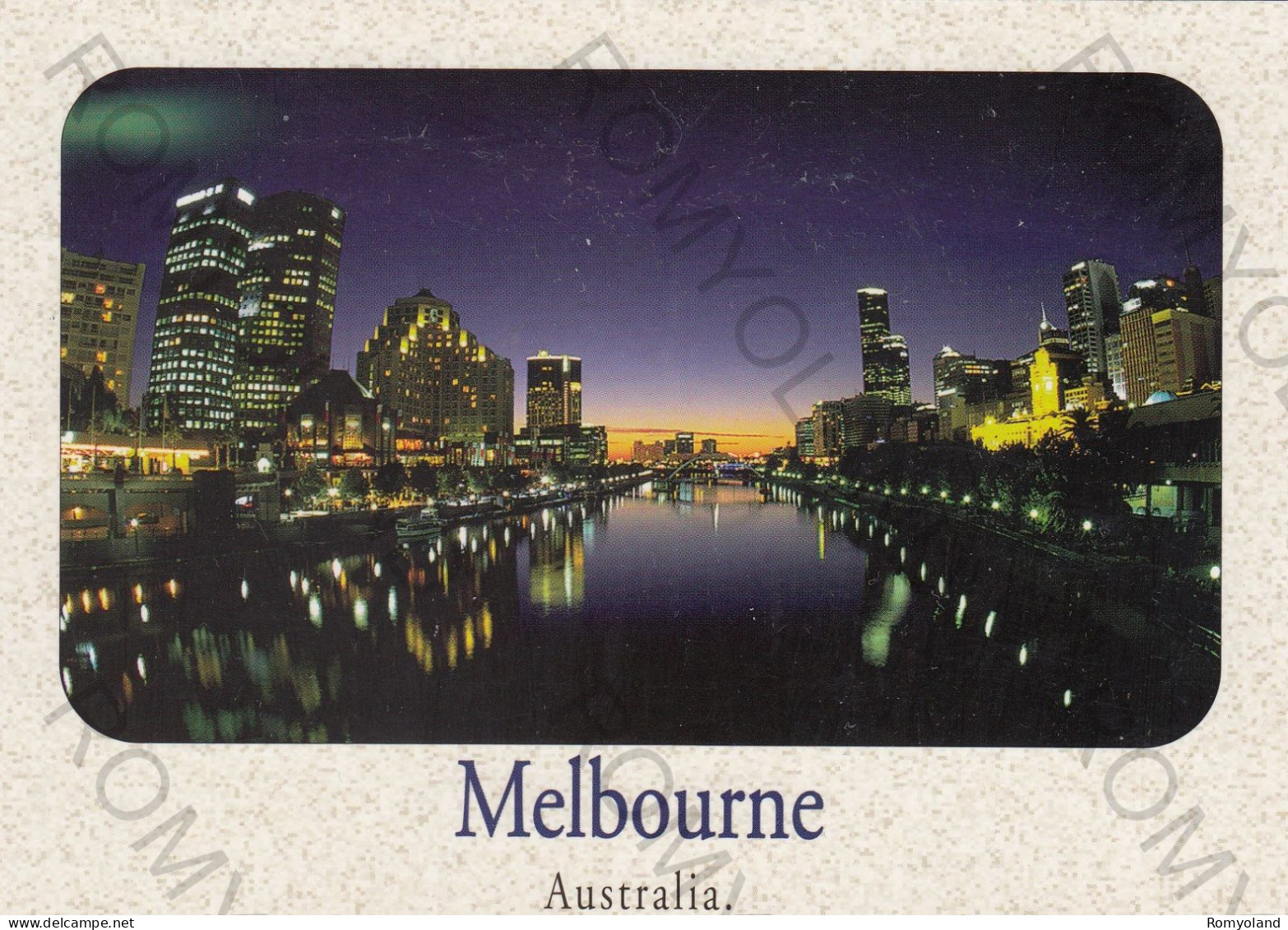 CARTOLINA  MELBOURNE,VICTORIA,AUSTRALIA-SOUTHGATE AT NIGHT-VIAGGIATA - Melbourne
