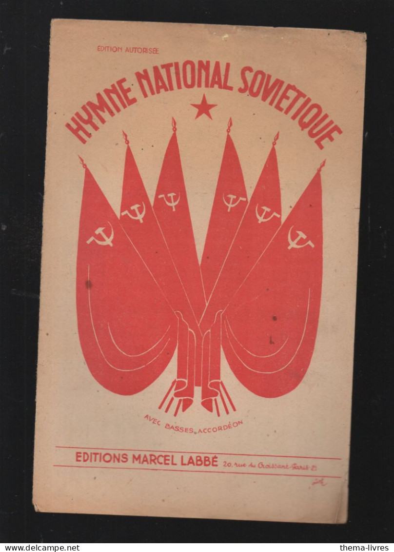 Partition "petit Format"  Hymne National Soviétique   1945 (M6219 /B) - Other & Unclassified