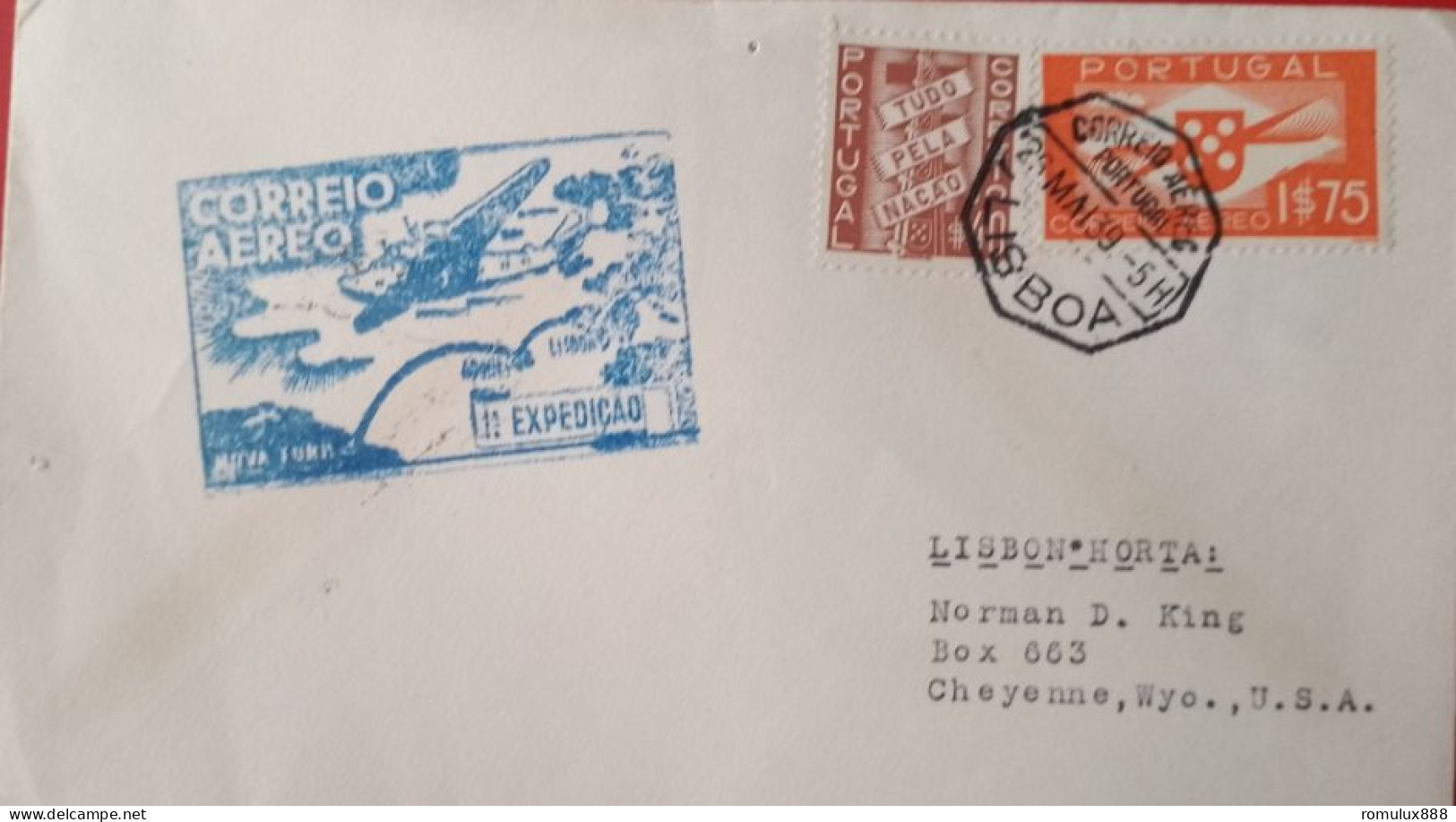 2X PORTUGAL FLIGHT COVERS LISBON TO NEW YORK /HORTA - Lettres & Documents