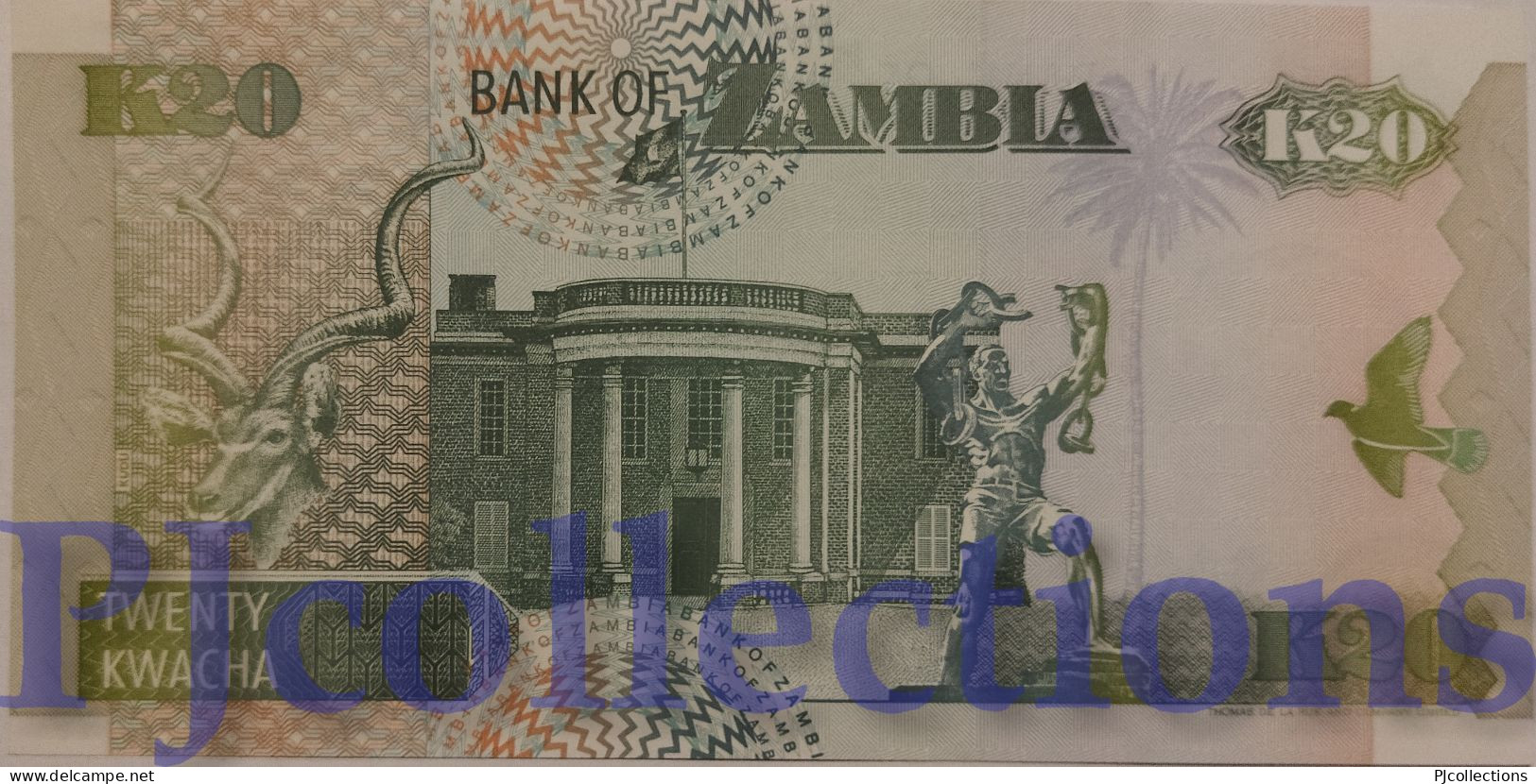 ZAMBIA 20 KWACHA 1992 PICK 36a UNC PREFIX "AA" - Zambia