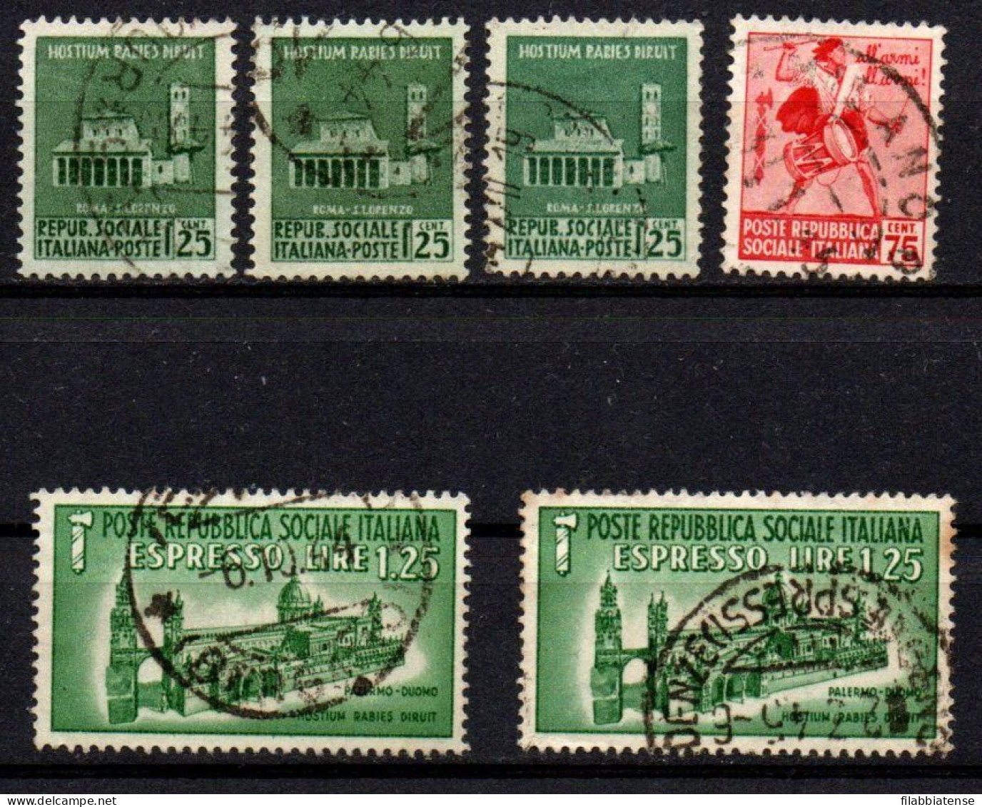 1944 - Italia - Repubblica Sociale 497 X 3 + 499 + E 23 X 2 Monumenti Distrutti  ------ - Used