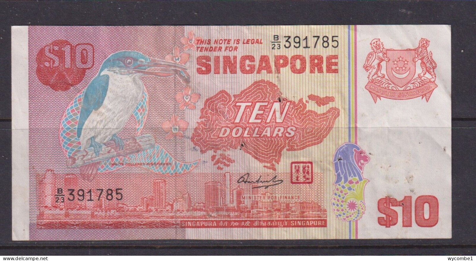 SINGAPORE - 1976 10 Dollars Circulated Banknote - Singapour