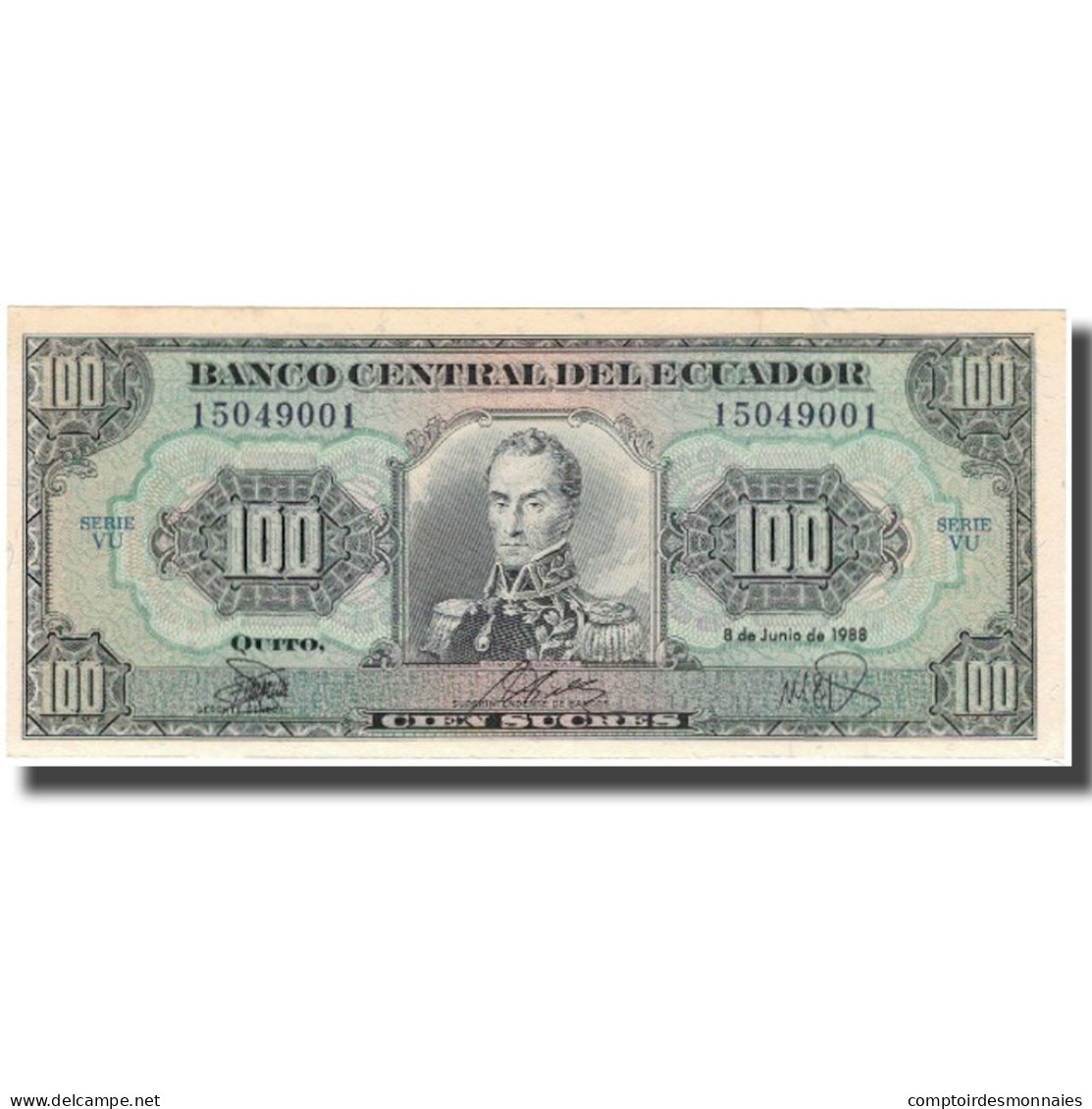 Billet, Équateur, 100 Sucres, 1988-06-08, KM:123Aa, NEUF - Equateur