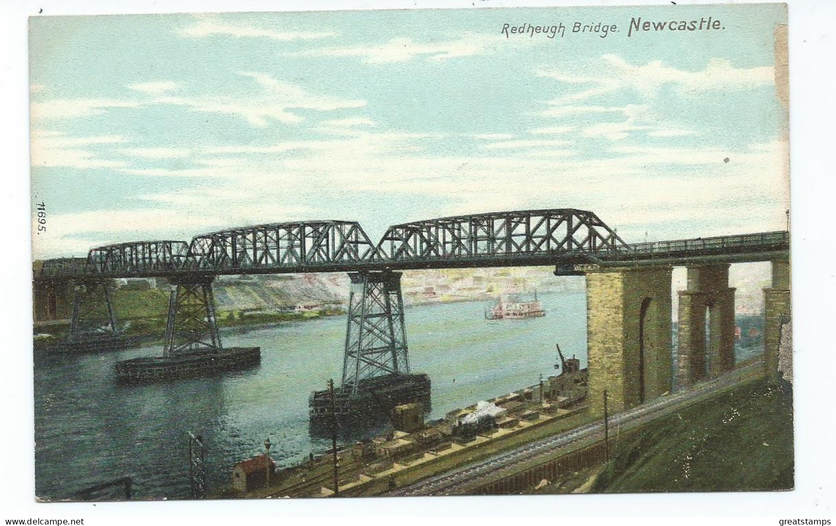 Railway Postcard Newcastle Redheugh Bridge Unused - Structures