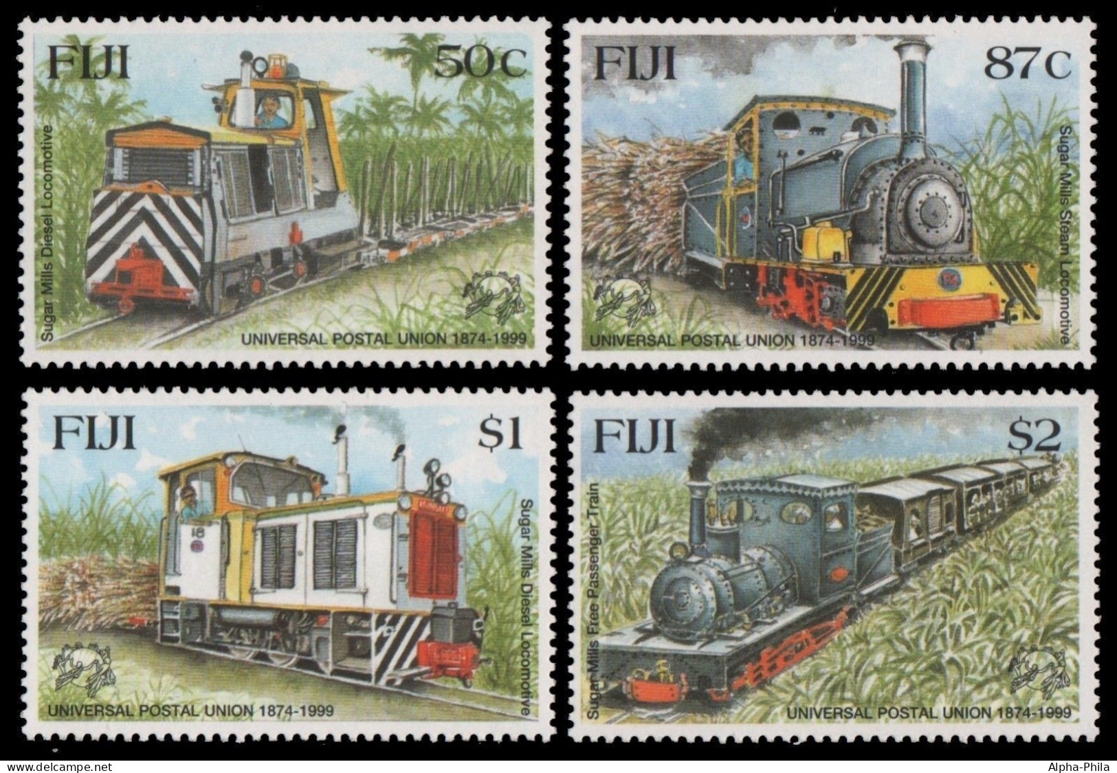 Fidschi 1999 - Mi-Nr. 894-897 ** - MNH - Eisenbahn / Train - Fidji (1970-...)