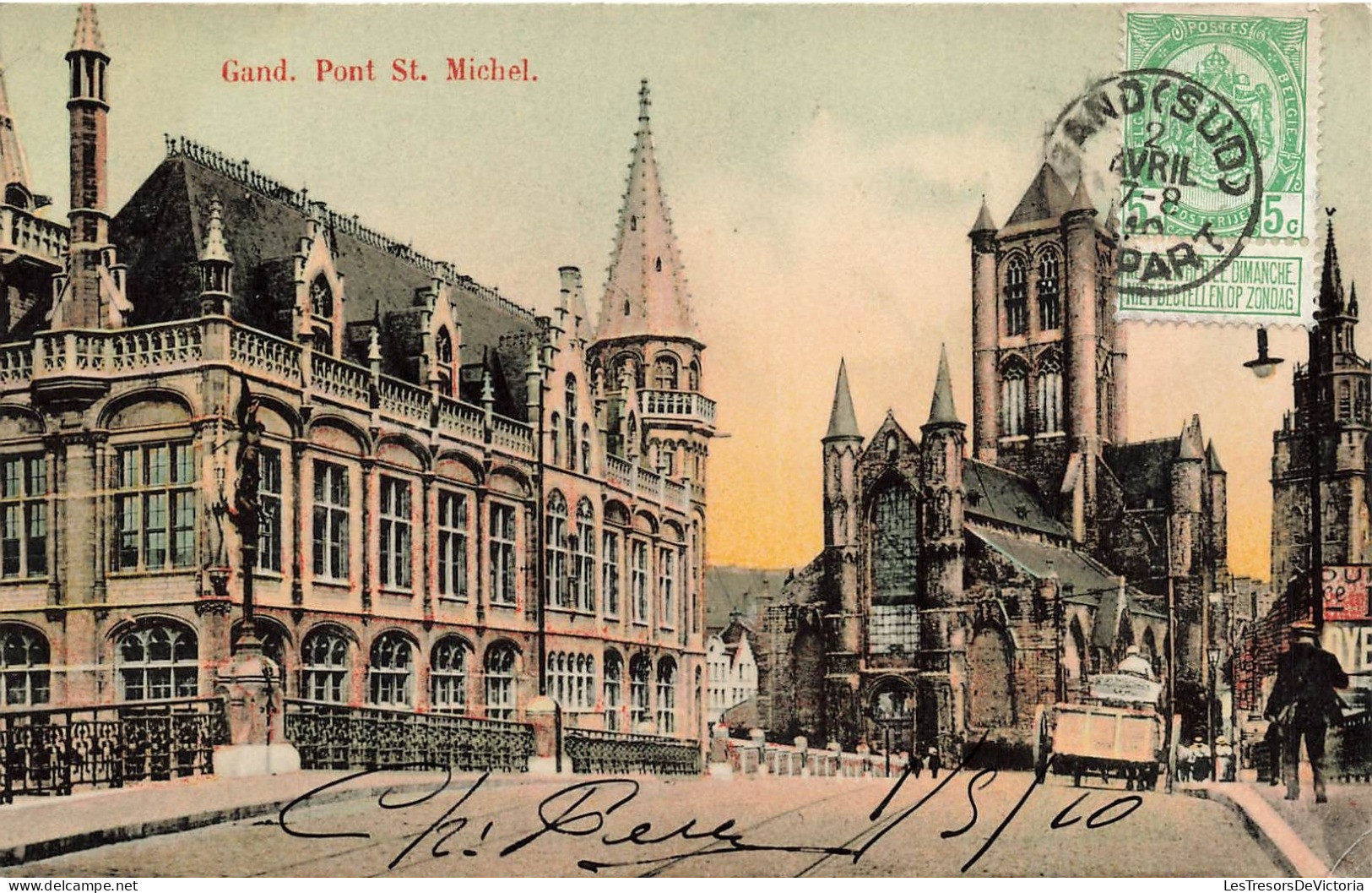 BELGIQUE - Gent - Vue Sur Le Pont Saint Michel - Colorisé - Carte Postale Ancienne - Gent