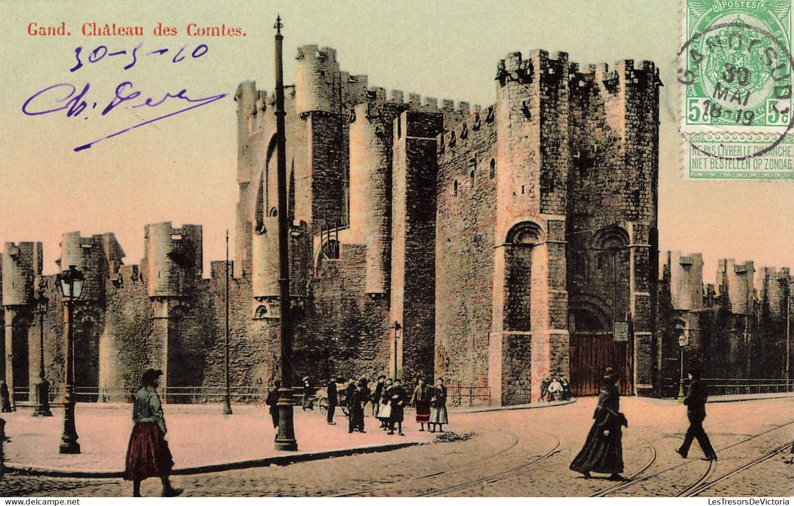 BELGIQUE - Gent - Vue Générale Du Château Des Comtes - Colorisé - Carte Postale Ancienne - Gent