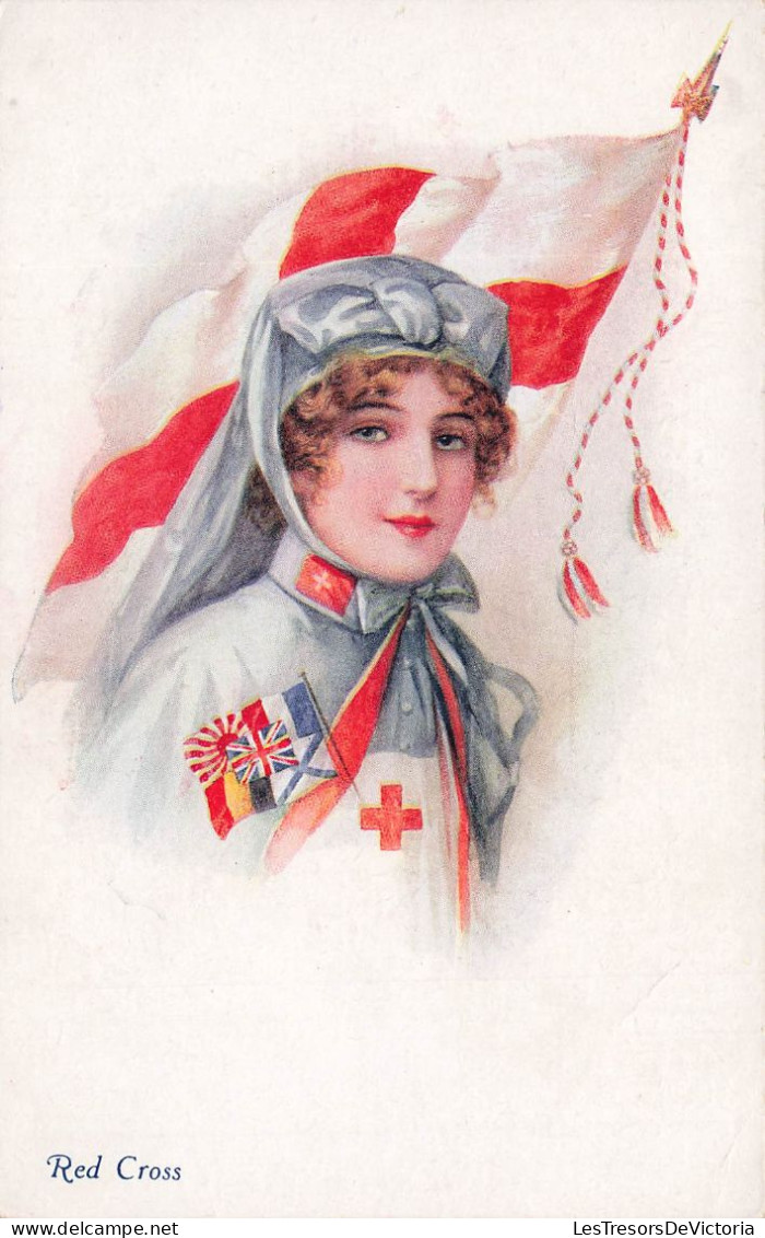 MILITARIA - Guerre 1914 - 1918 - Red Cross- WWI Nurse Bearing Flags Of The Allied Powers - Carte Postale Ancienne - Guerra 1914-18