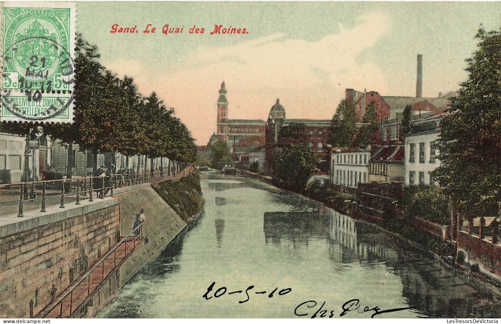 BELGIQUE - Gent - Vue Sur Le Quai Des Moines - Colorisé - Carte Postale Ancienne - Gent