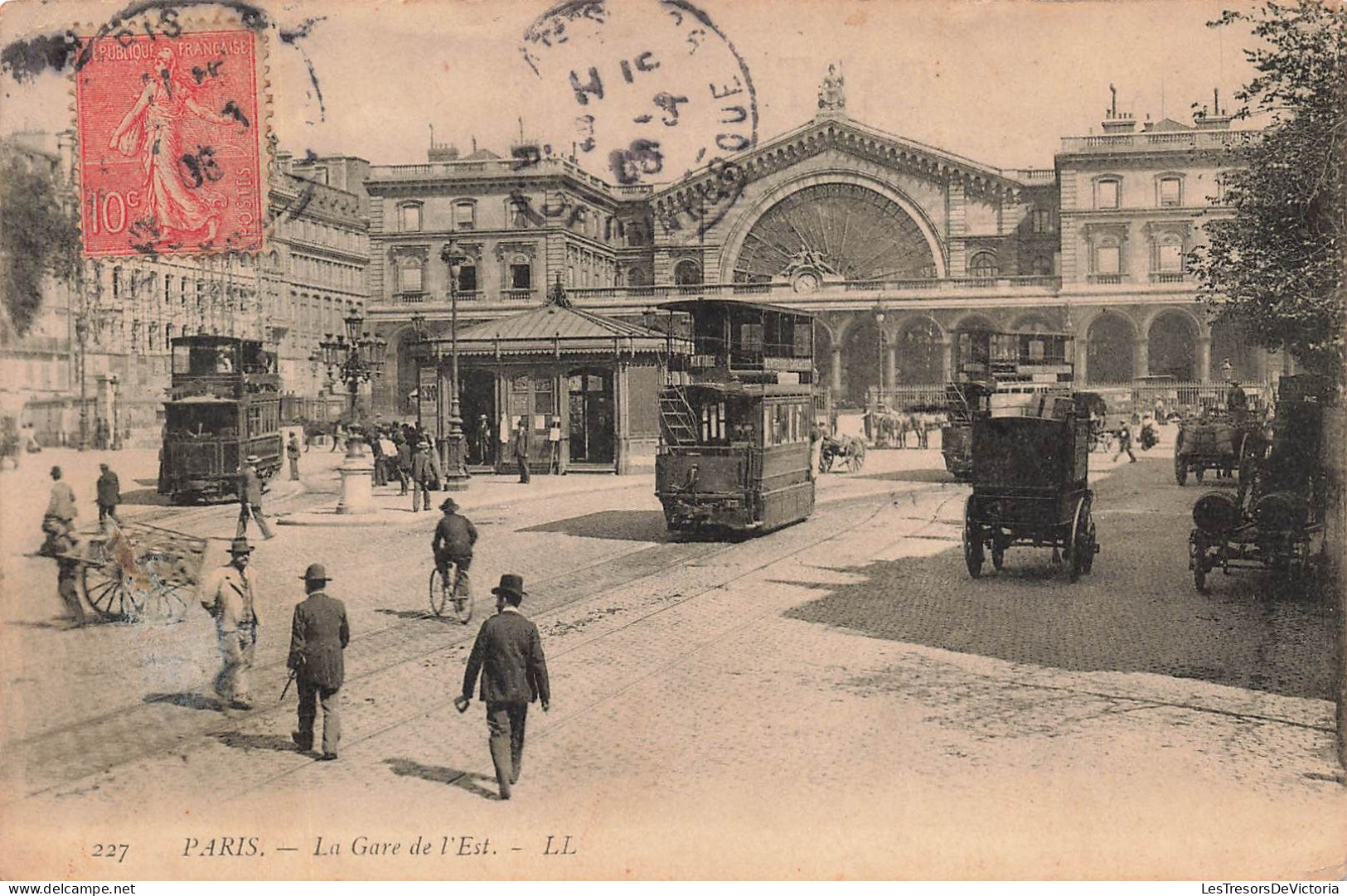 FRANCE - Paris - La Gare De L'Est - LL - Tramway - Carte Postale Ancienne - Altri Monumenti, Edifici