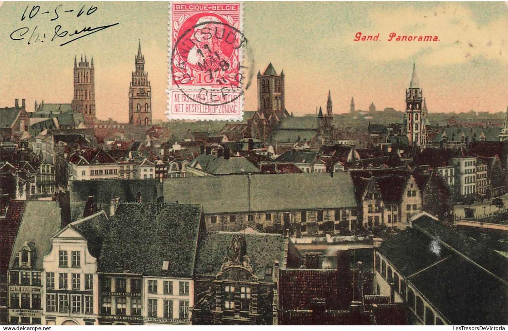 BELGIQUE - Gent - Panorama De La Ville - Colorisé - Carte Postale Ancienne - Gent