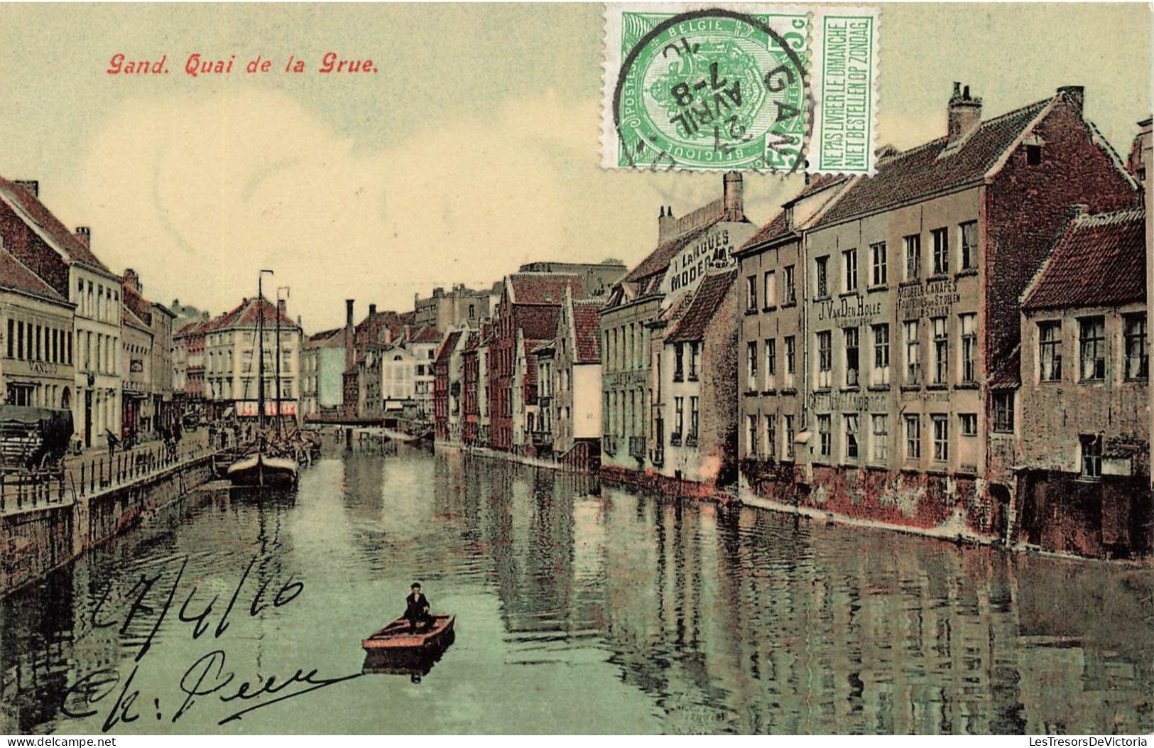BELGIQUE - Gent - Vue Sur Le Quai De La Grue - Colorisé - Carte Postale Ancienne - Gent
