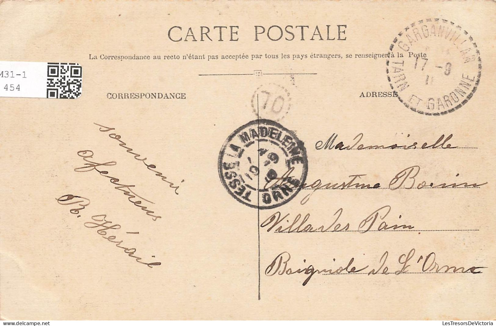 FRANCE - Garganvillar - Marnière - Allée Des Soupirs - Carte Postale Ancienne - Autres & Non Classés