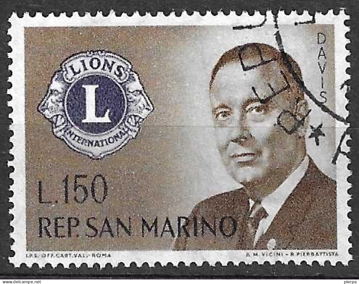 SAN MARINO - 1960 - LIONS - LIRE 150 - USATO  (YVERT 503 - MICHEL 663 - SS 534) - Oblitérés