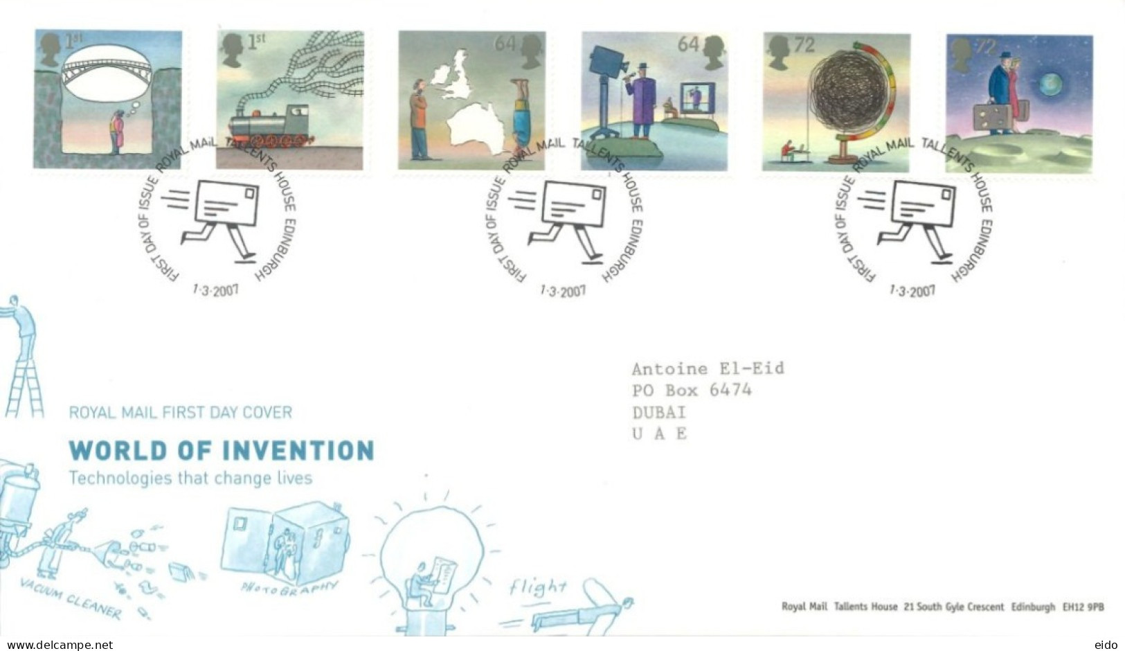 GREAT BRITAIN  - 2007, FDC OF WORLD OF INVENTION INCLUDING A PRESENTATION LEAFLET. - Brieven En Documenten