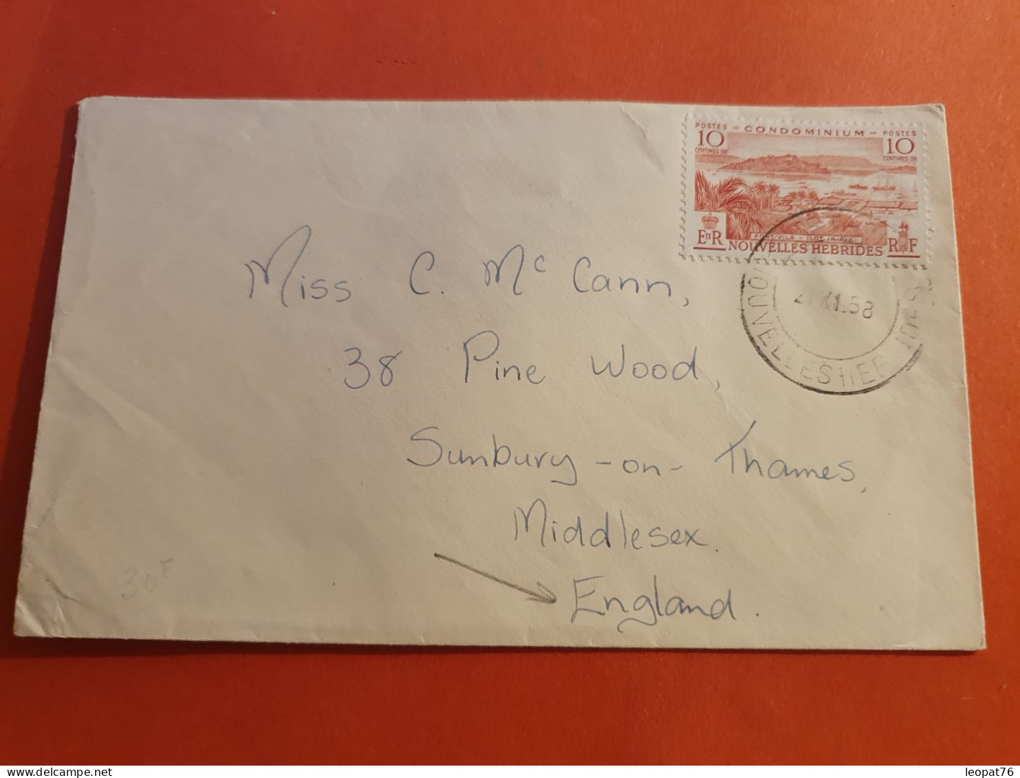 Nouvelle Hébrides - Enveloppe De Port Villa Pour La Grande Bretagne En 1958 - J 52 - Storia Postale