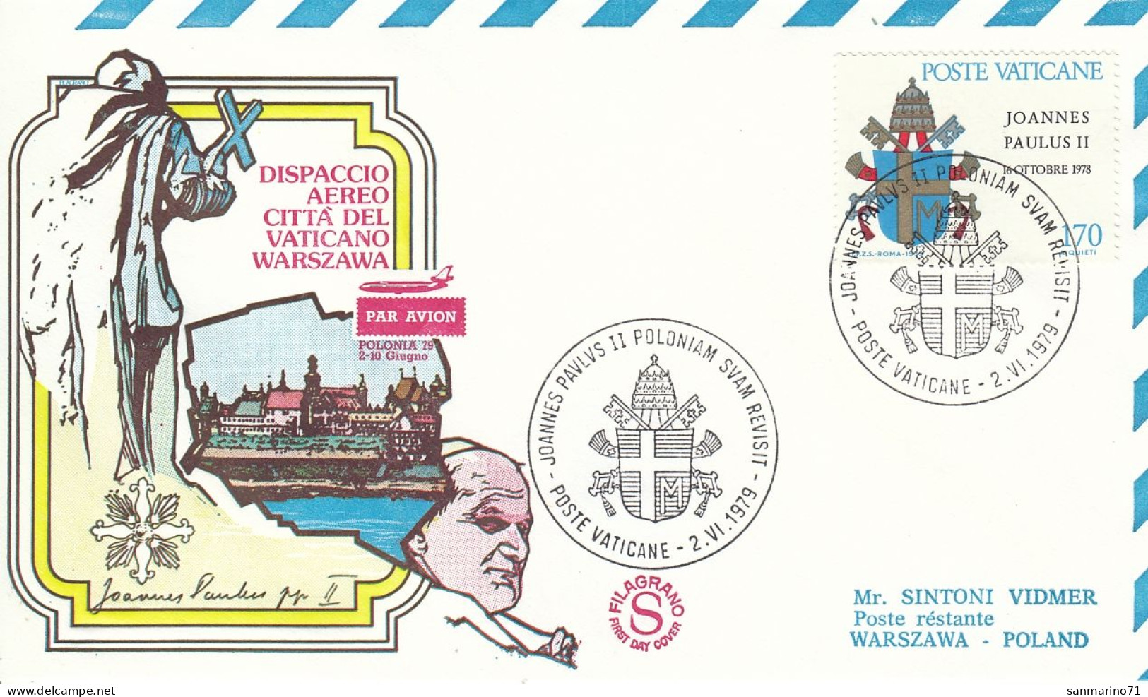 VATICAN Cover 2-10,popes Travel 1979 - Briefe U. Dokumente