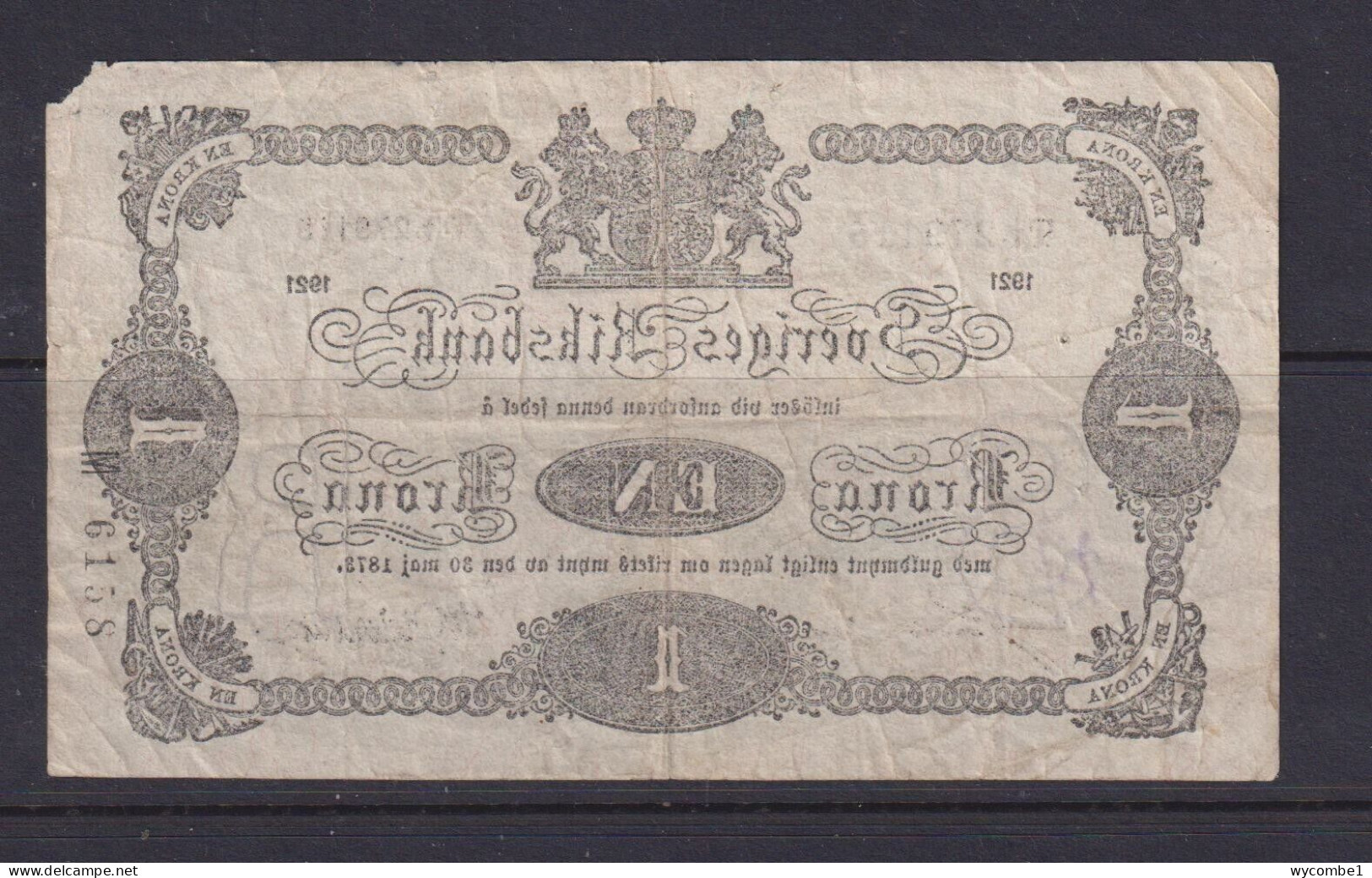 SWEDEN - 1921 1 Krone Circulated Banknote As Scan - Schweden