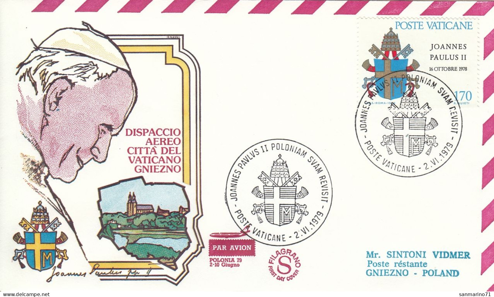 VATICAN Cover 2-13,popes Travel 1979 - Cartas & Documentos