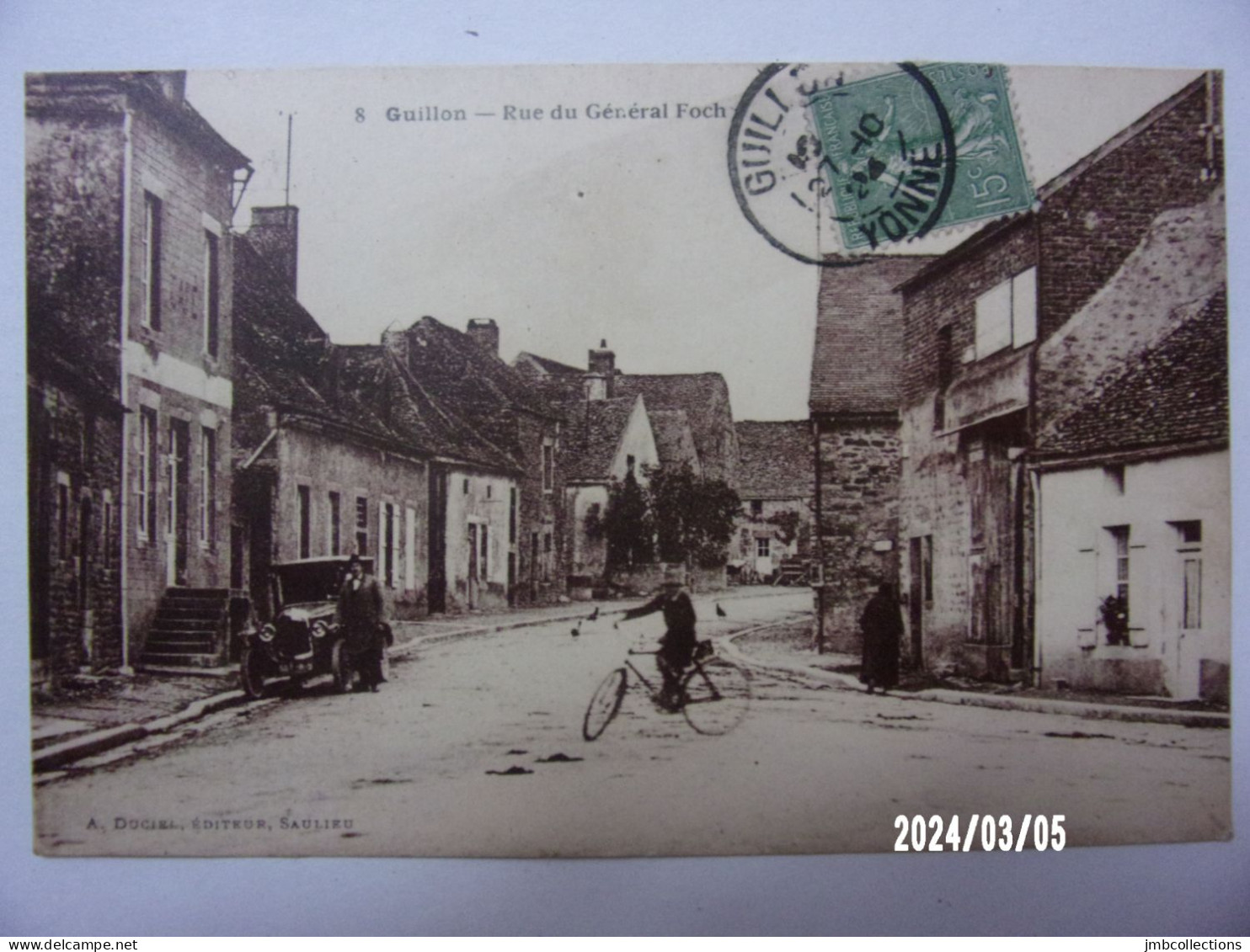 GUILLON (Yonne) RUE DU GENERAL FOCH VOITURE ET VELO N°8 - Guillon