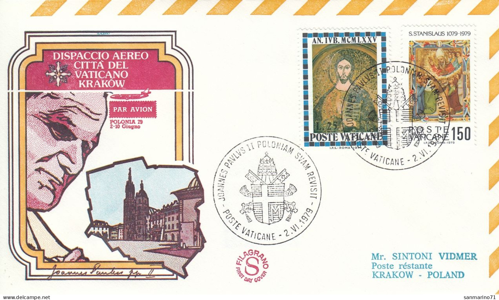 VATICAN Cover 2-18,popes Travel 1979 - Covers & Documents