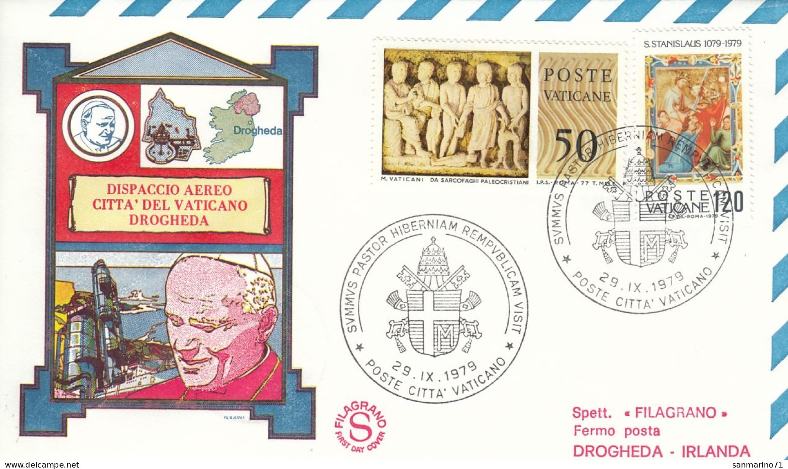 VATICAN Cover 2-20,popes Travel 1979 - Cartas & Documentos