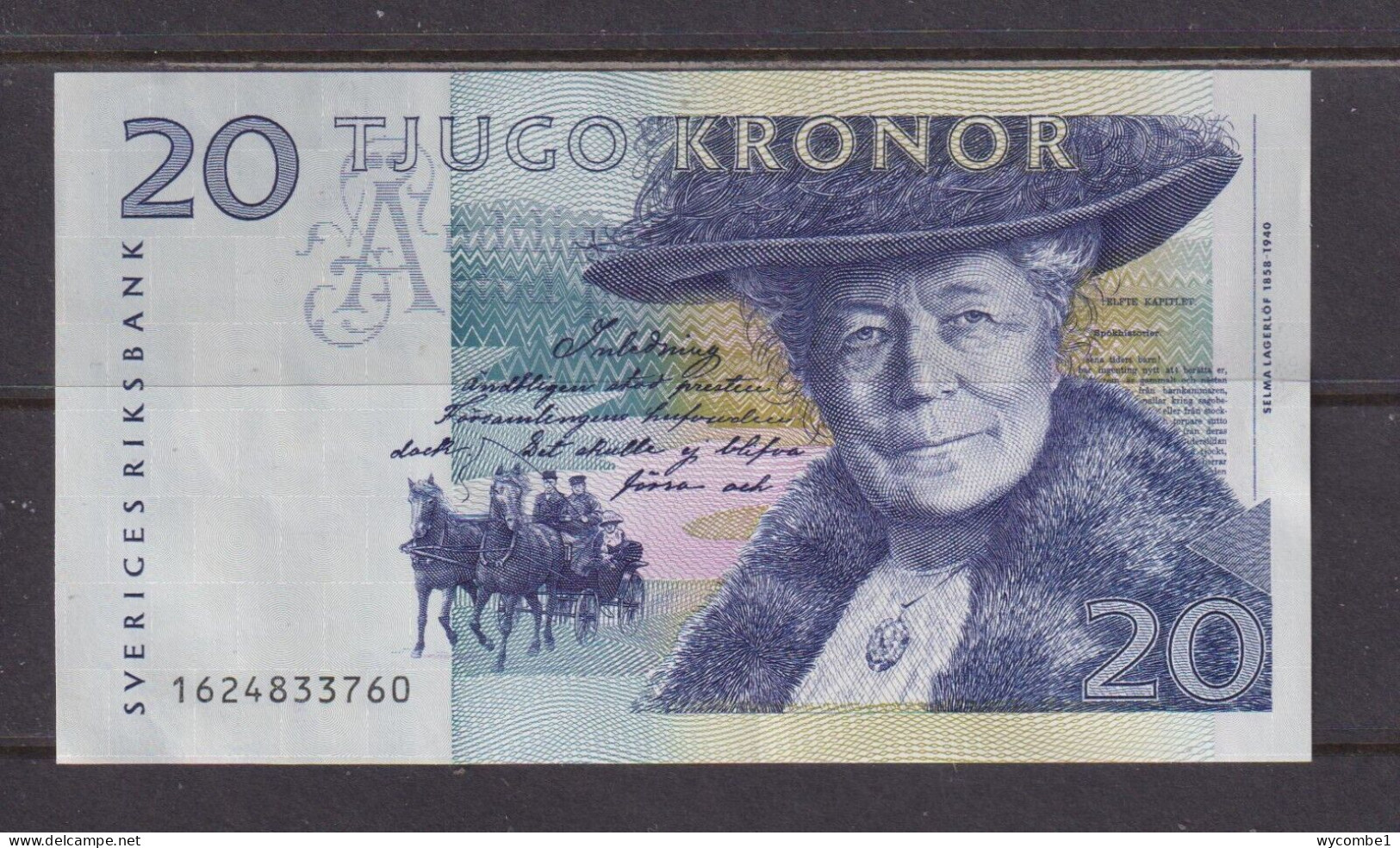 SWEDEN - 1991 20 Kroner XF Banknote As Scans - Suecia