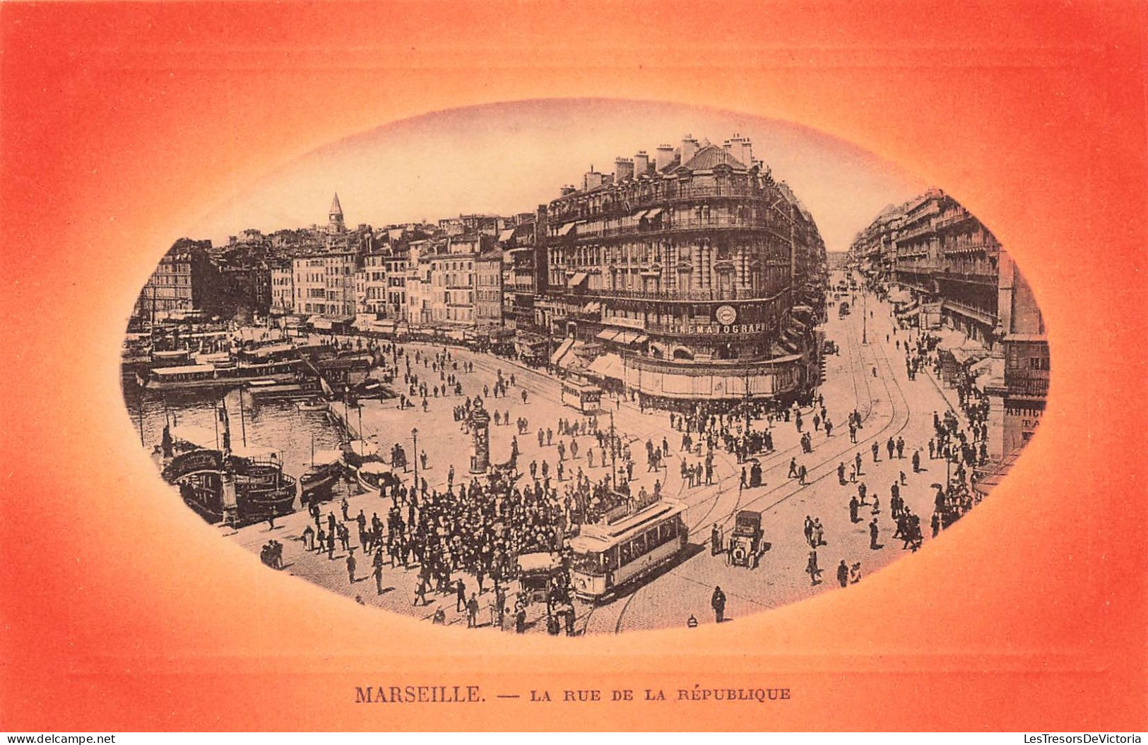 FRANCE - Marseille -  Rue De La République  - Médaillon - Rouge - Carte Postale Ancienne - Ohne Zuordnung