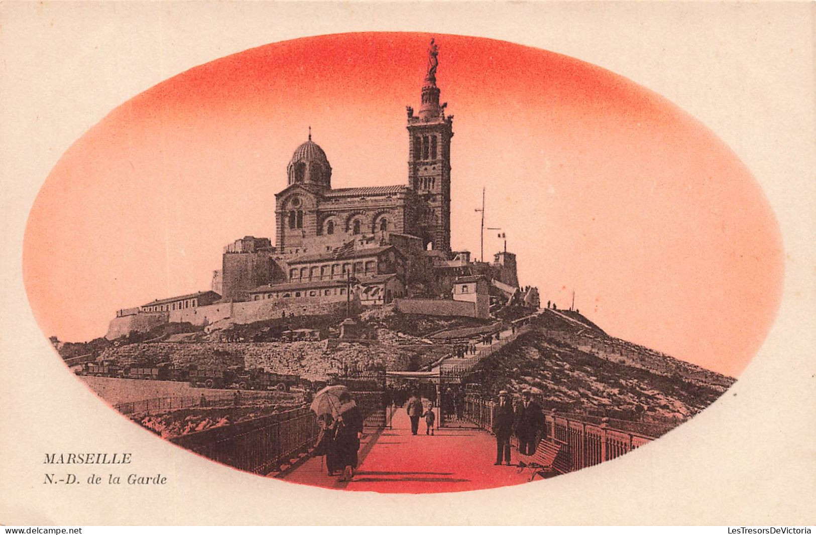 FRANCE - Marseille - ND De La Garde - Carte Postale Ancienne - Notre-Dame De La Garde, Lift En De Heilige Maagd