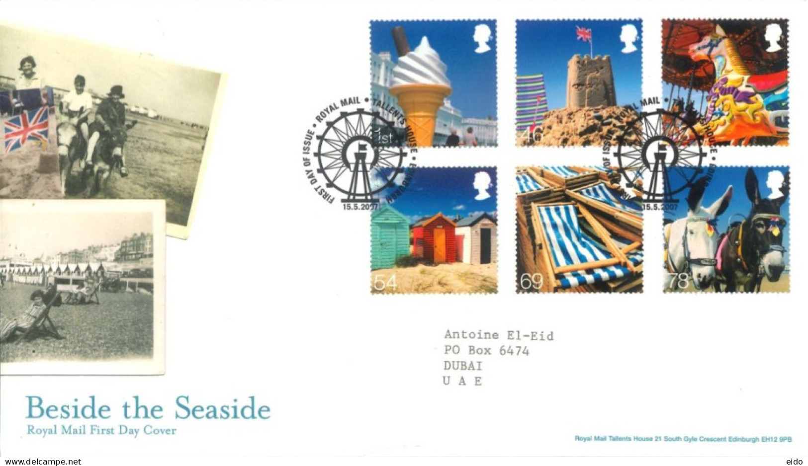 GREAT BRITAIN  - 2007, FDC OF BESIDE THE SEASIDE STAMPS SET INCLUDING A PRESENTATION LEAFLET. - Lettres & Documents