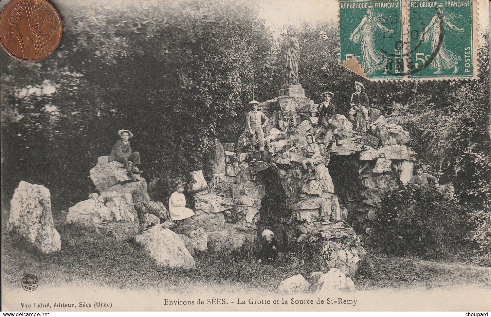 61 - Très Belle Carte Postale Ancienne  Des Environs De Sées   La Grotte Et La Source De Saint Rémy - Sees