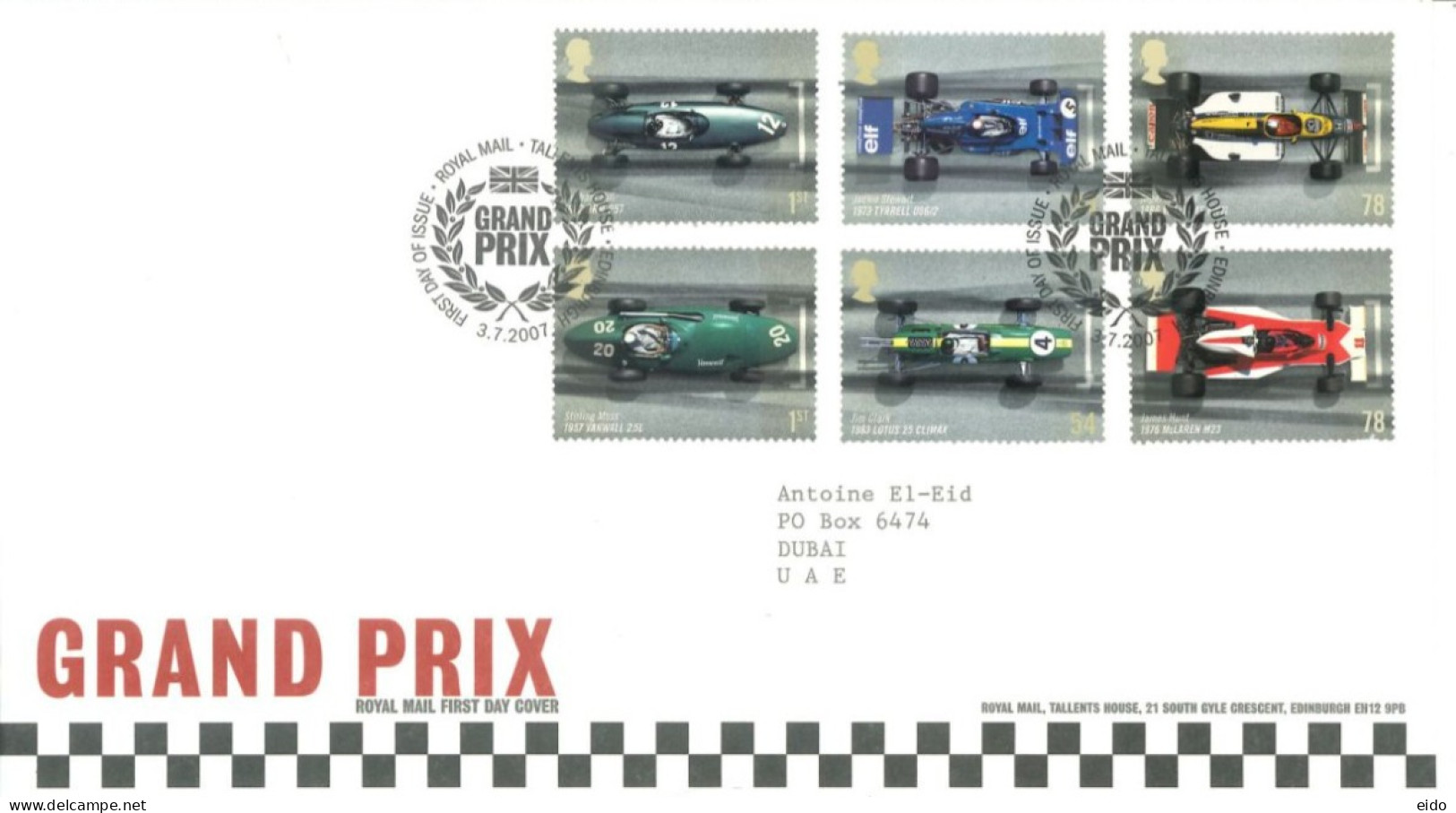 GREAT BRITAIN  - 2007, FDC OF GRAND PRIX STAMPS SET INCLUDING A PRESENTATION LEAFLET. - Lettres & Documents