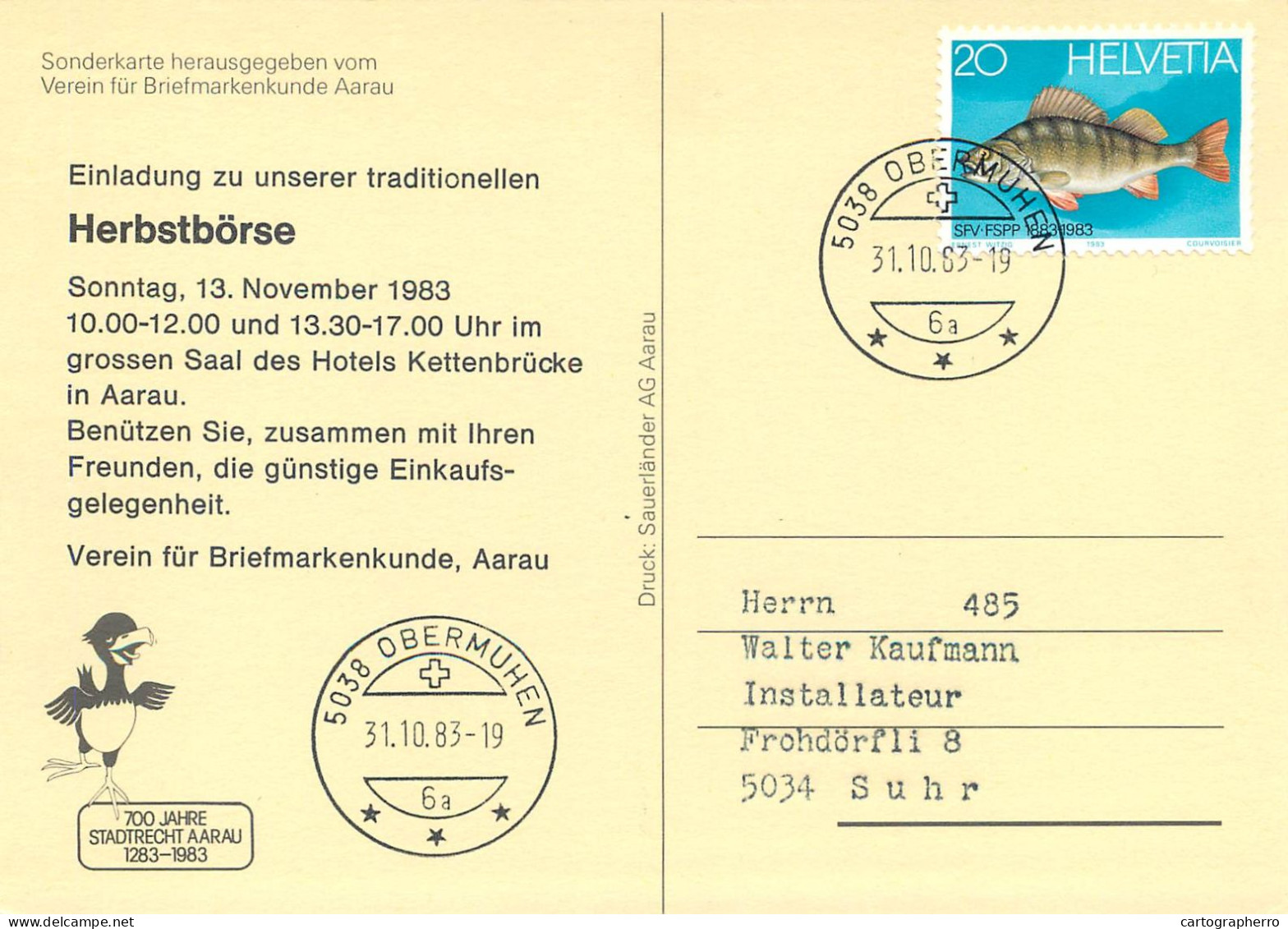 Schweiz 700 Jahre Stadtrecht Aarau 1283-1983 - Aarau