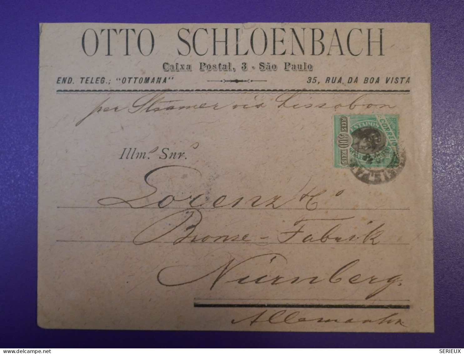 F0   BRAZIL   BELLE LETTRE 1901 SAO PAULO  A NURBERG GERMANY +  +AFF. INTERESSANT+++ - Lettres & Documents