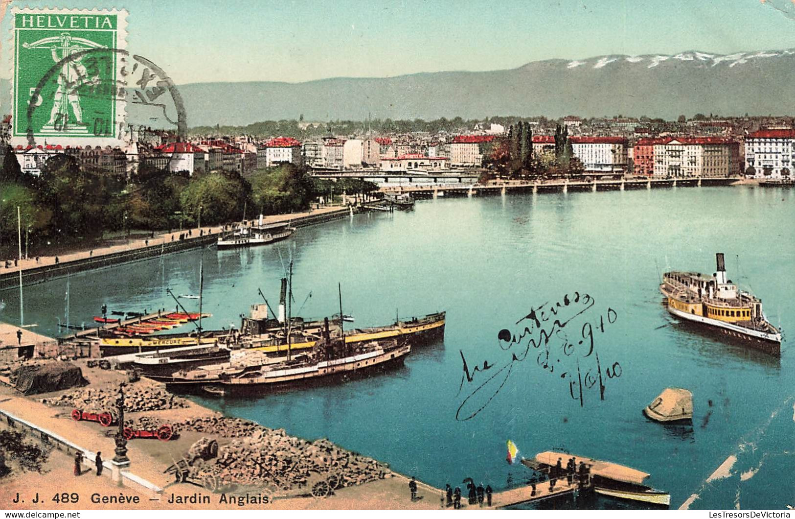 SUISSE - Genève - Vue Sur Le Jardin Anglais - Colorisé - Carte Postale Ancienne - Genève