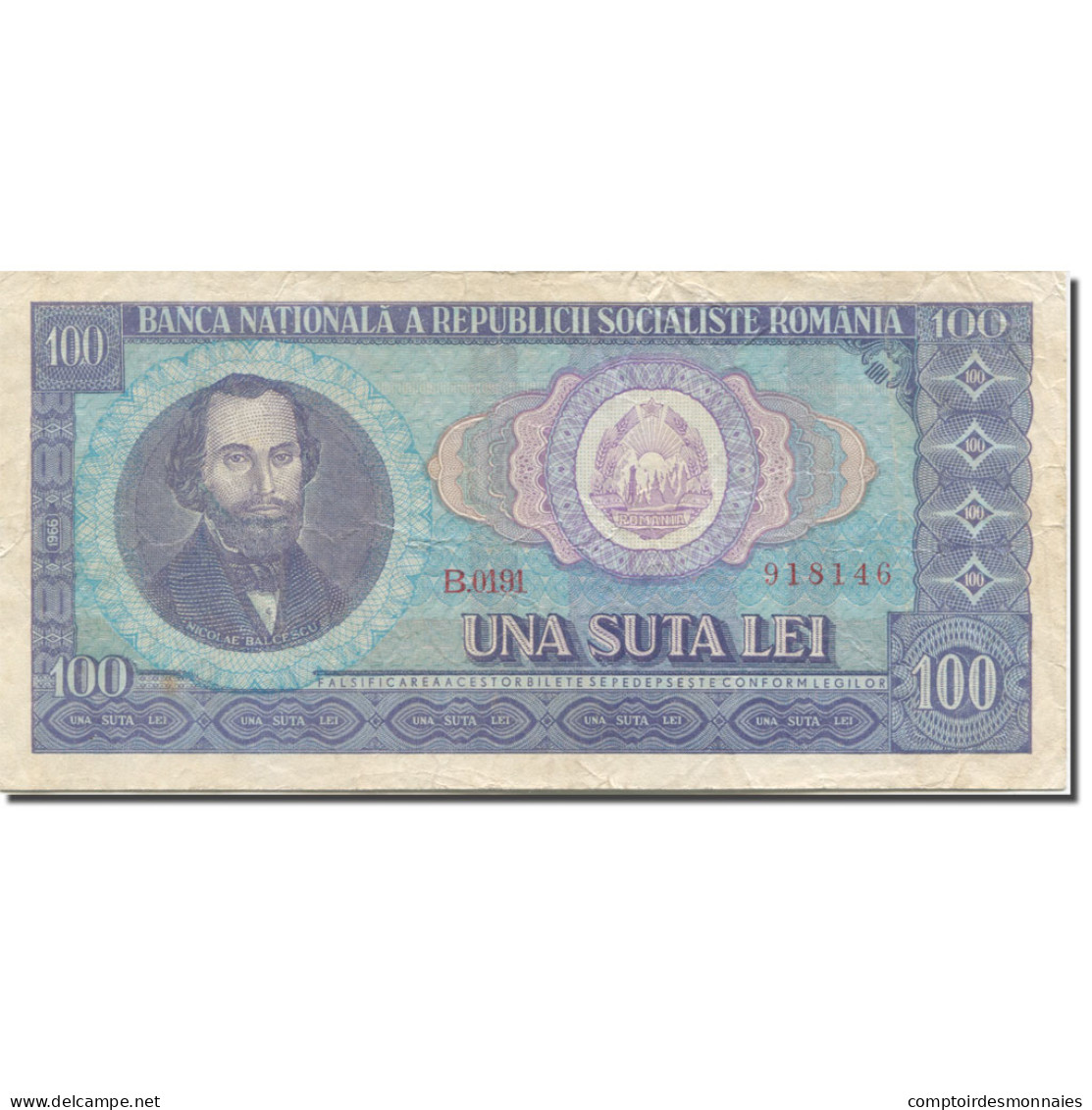 Billet, Roumanie, 100 Lei, 1966, KM:97a, TTB - Roumanie