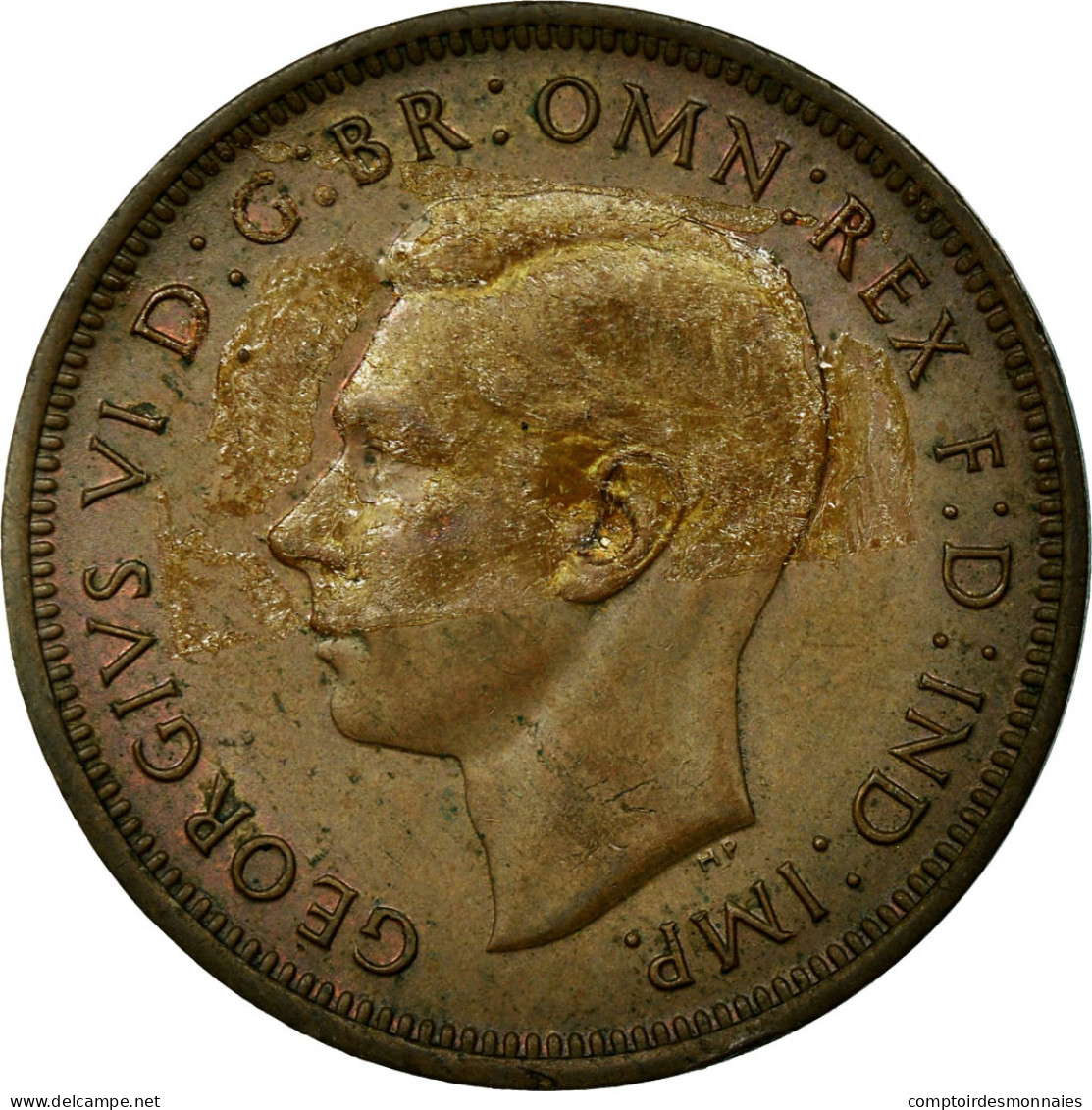 Monnaie, Grande-Bretagne, George VI, 1/2 Penny, 1947, TTB, Bronze, KM:844 - C. 1/2 Penny
