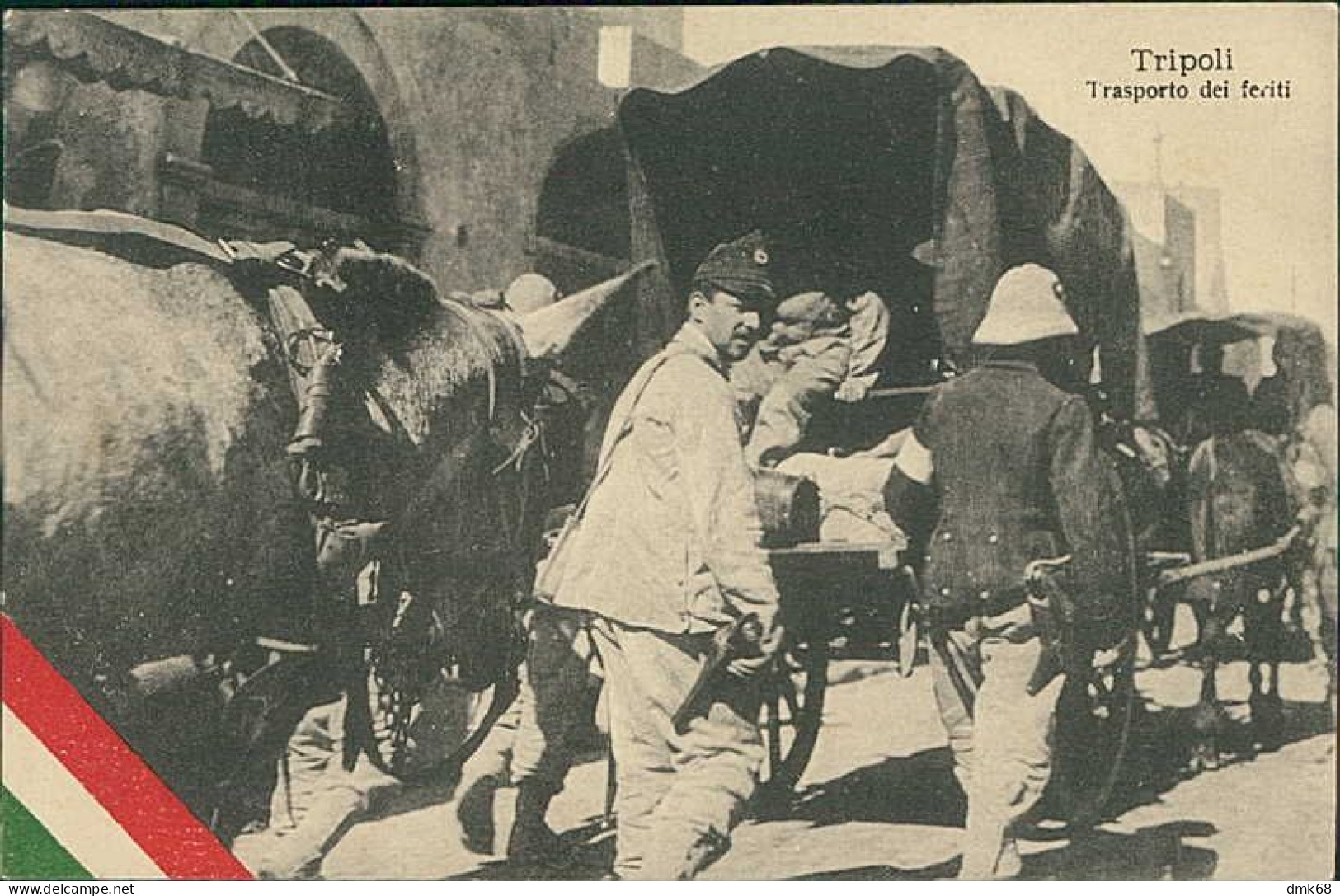 LIBIA / LIBYA - TRIPOLI - SOLDIERS - TRASPORTO DEI FERITI - EDIZIONE RAGOZINO - 1911 (12351) - Libia