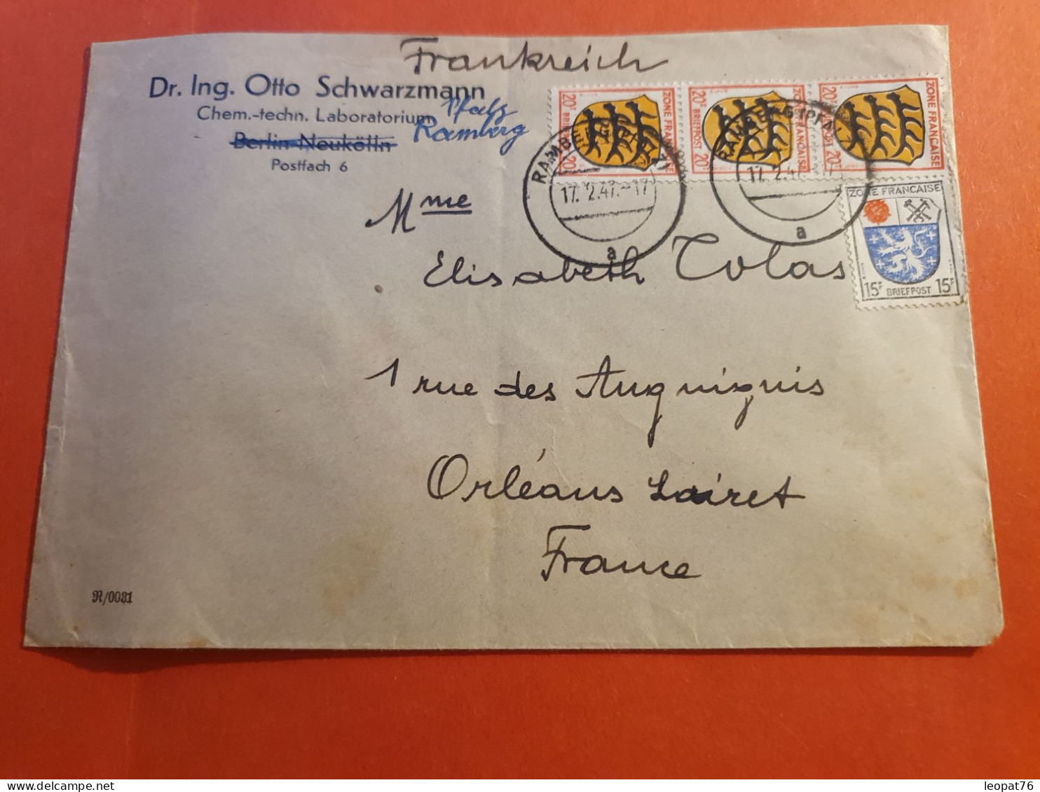 Allemagne / Occupation Française - Enveloppe De Ramberg Pour La France En 1947 - J 71 - Amtliche Ausgaben