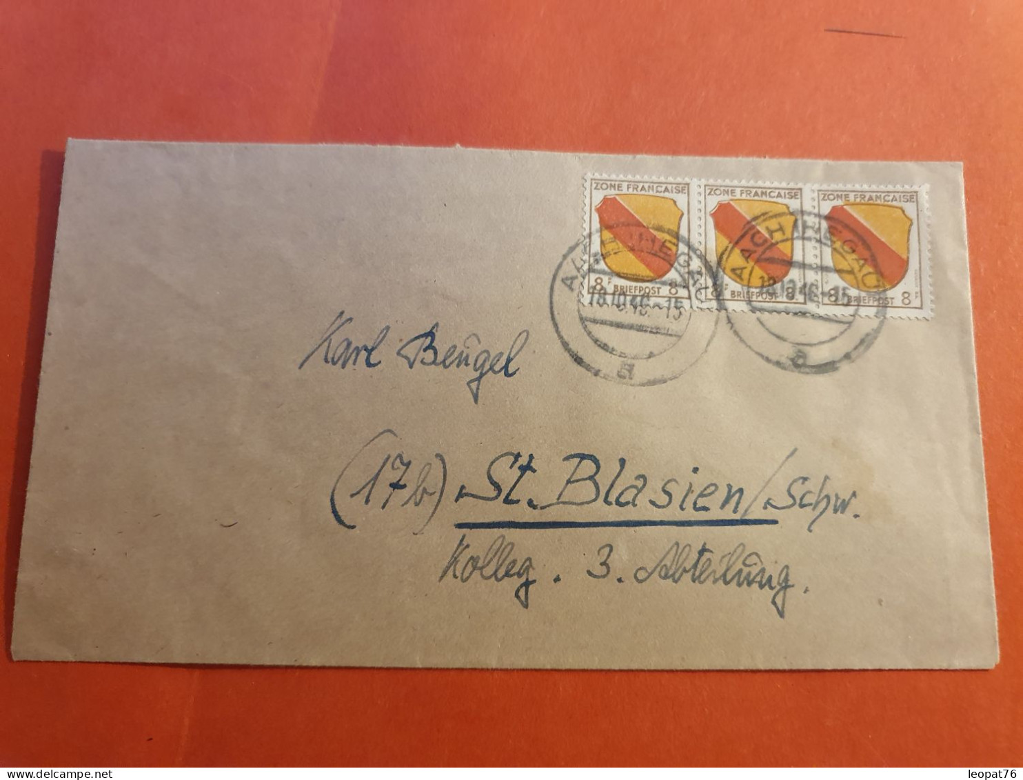 Allemagne / Occupation Française - Enveloppe De Aach Pour St Blasien En 1946 - J 72 - Algemene Uitgaven