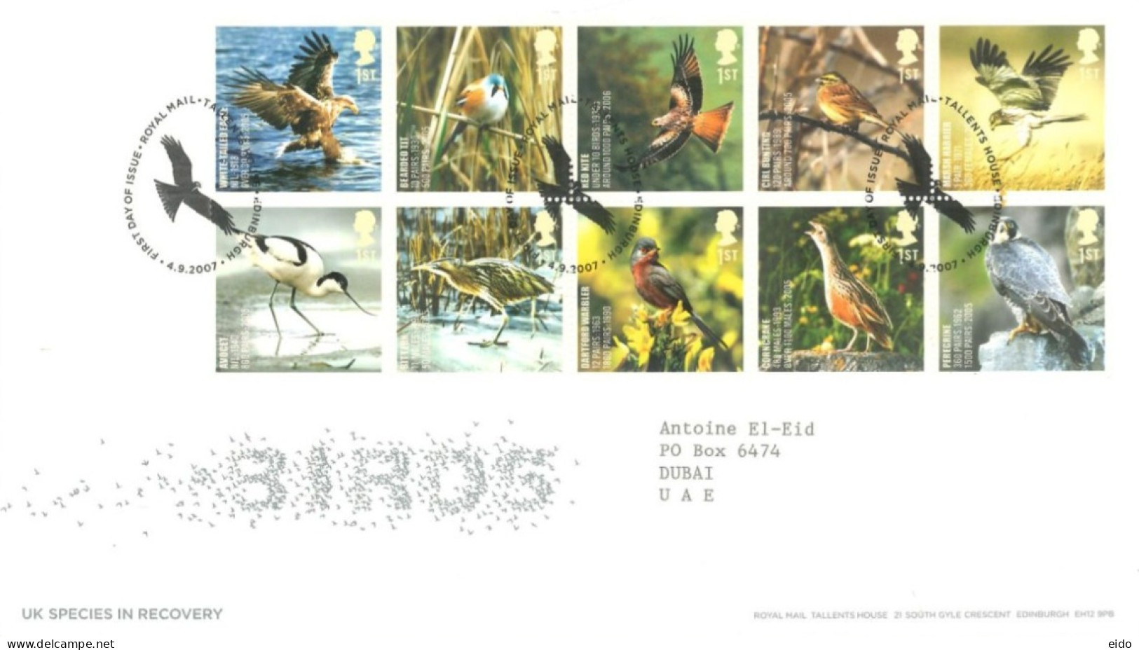GREAT BRITAIN  - 2007, FDC OF UK SPECIES IN RECOVERY STAMPS SET INCLUDING A PRESENTATION LEAFLET. - Brieven En Documenten