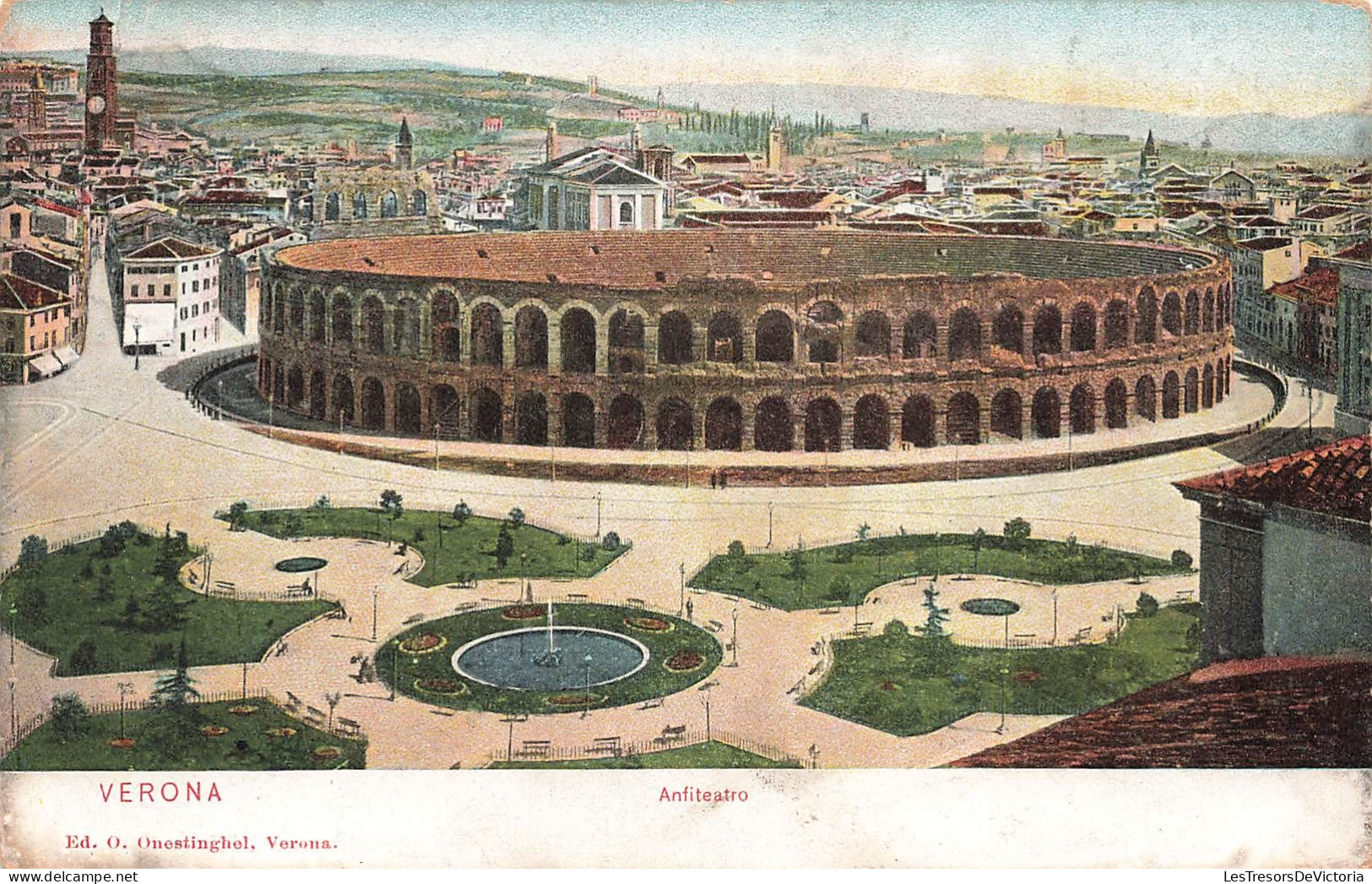 ITALIE - Verona - Vue Sur L'Amphitéâtre - Colorisé - Carte Postale Ancienne - Verona