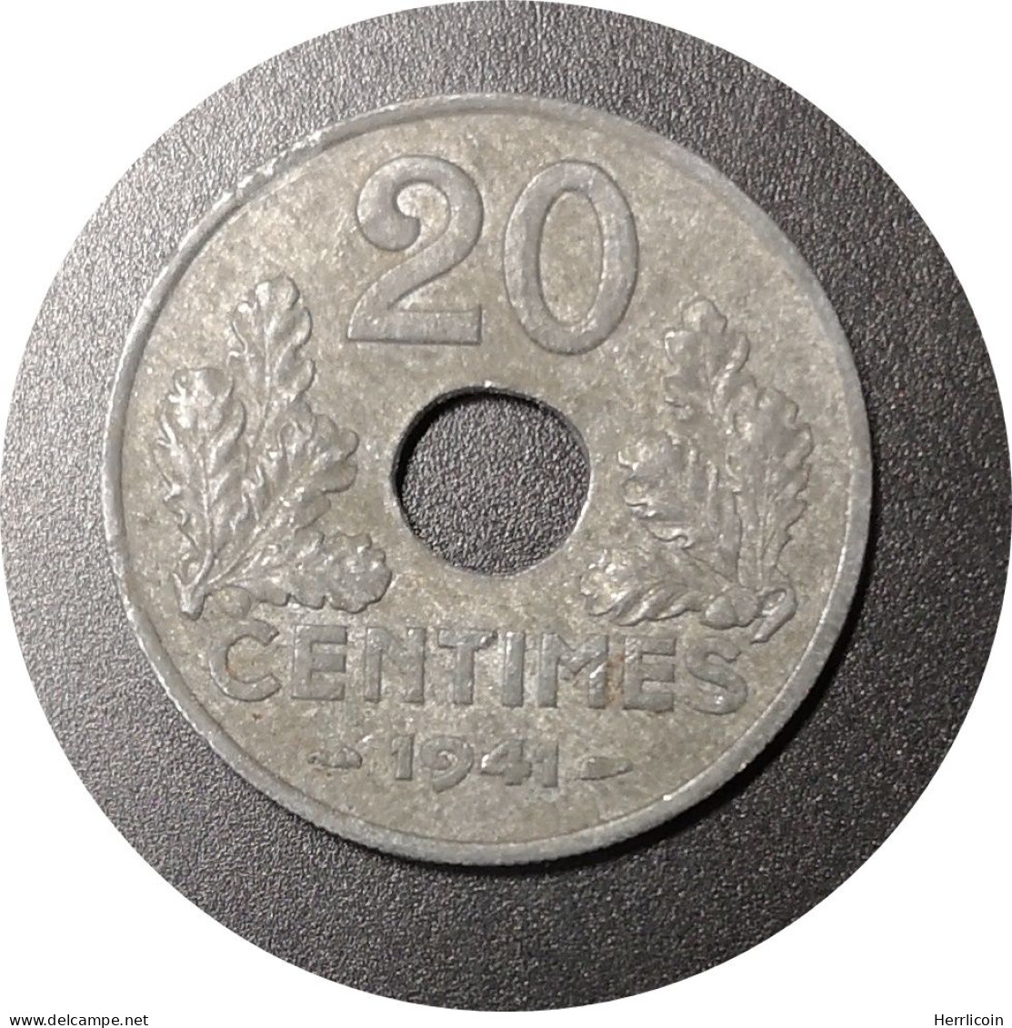 Monnaie France - 1941 - 20 Centimes Etat Français Zinc, Type 20, Lourde - 20 Centimes