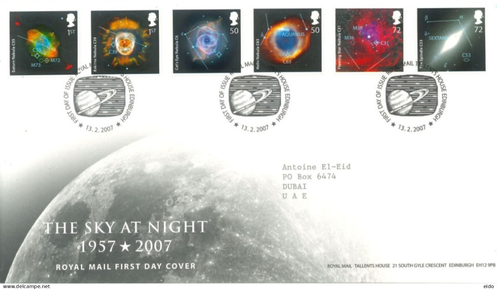 GREAT BRITAIN  - 2007, FDC OF THE SKY AT NIGHT STAMPS SET INCLUDING A PRESENTATION LEAFLET. - Cartas & Documentos