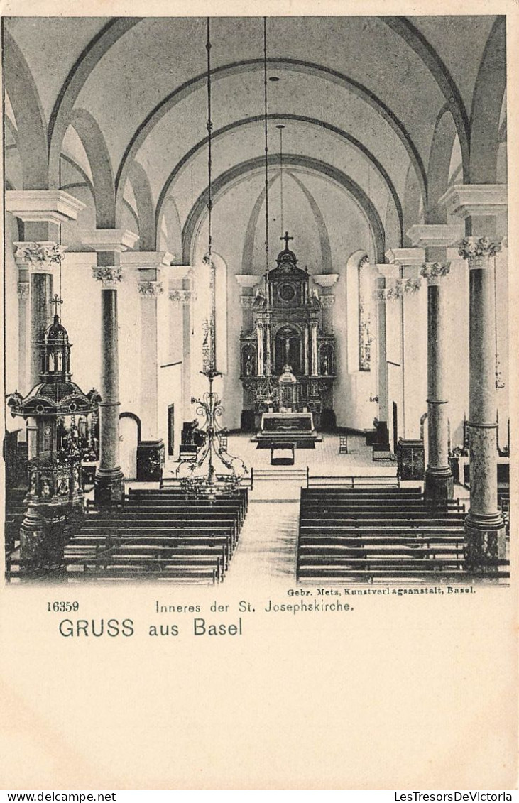 SUISSE - Bâle - Intérieur De L'église Saint-Joseph - Carte Postale Ancienne - Autres & Non Classés