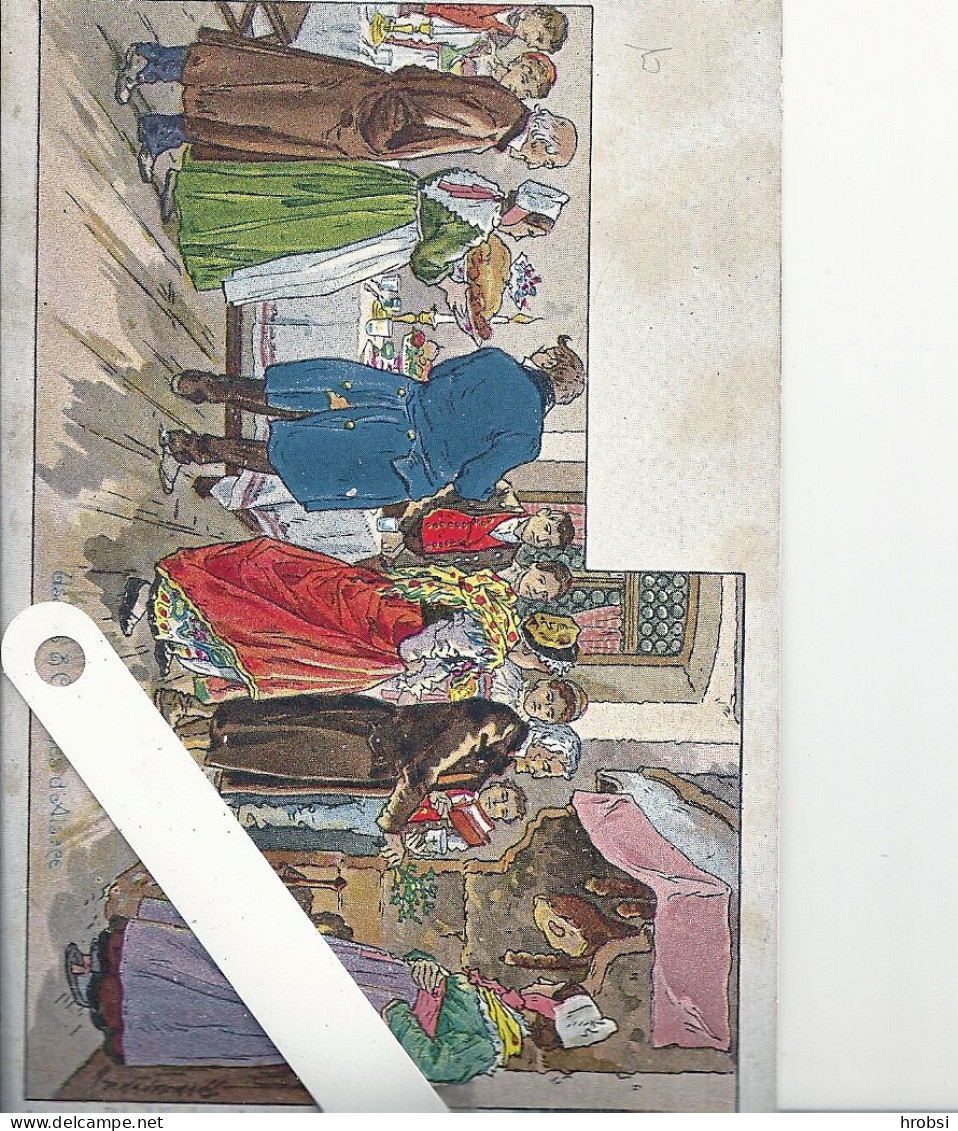 Illustrateur Kauffmann Paul, Usages Et Costumes D'Alsace, Nr 24, Bénédiction De La Buche De Noel - Kauffmann, Paul